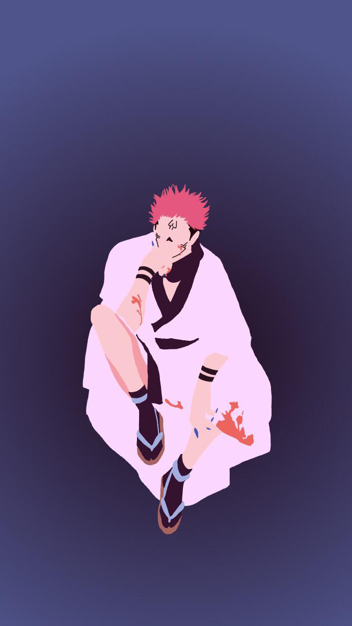 I made some wallpaper of Satoru and Sukuna. First try with this style and happy with how these turned out :). [Drawn with iPhone in mind]