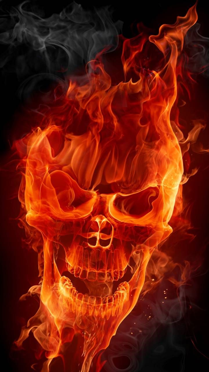 Flaming Skull wallpaper