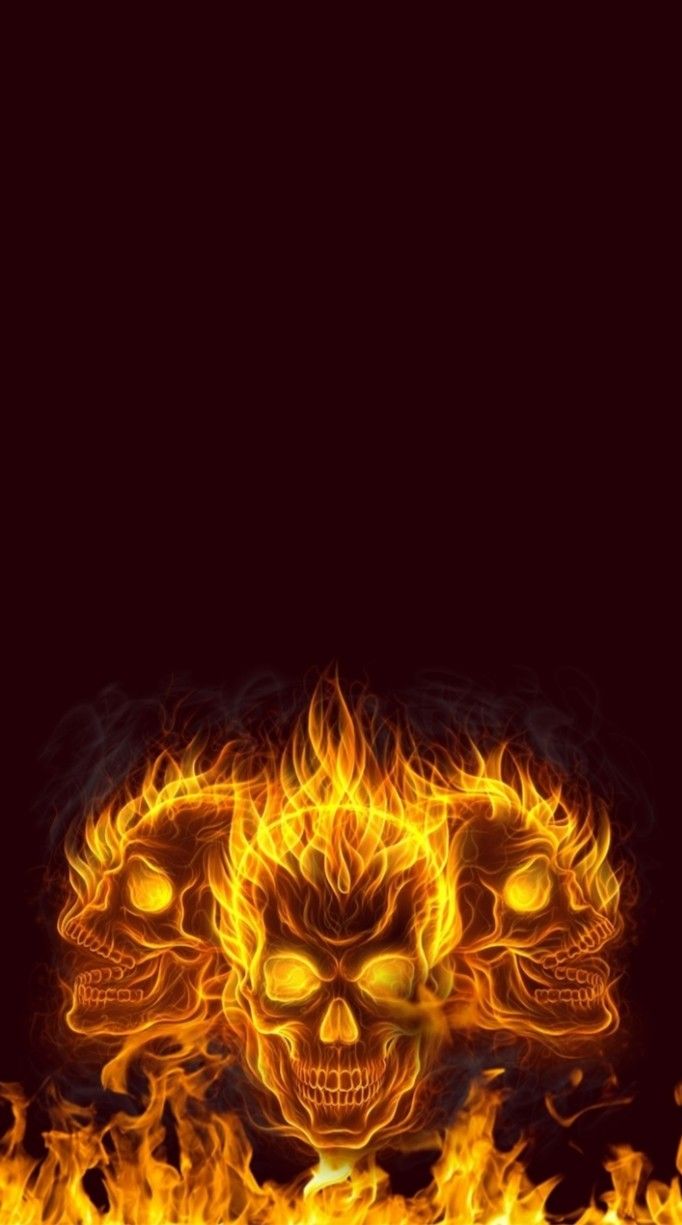 Fire Skull Tattoo with Flames