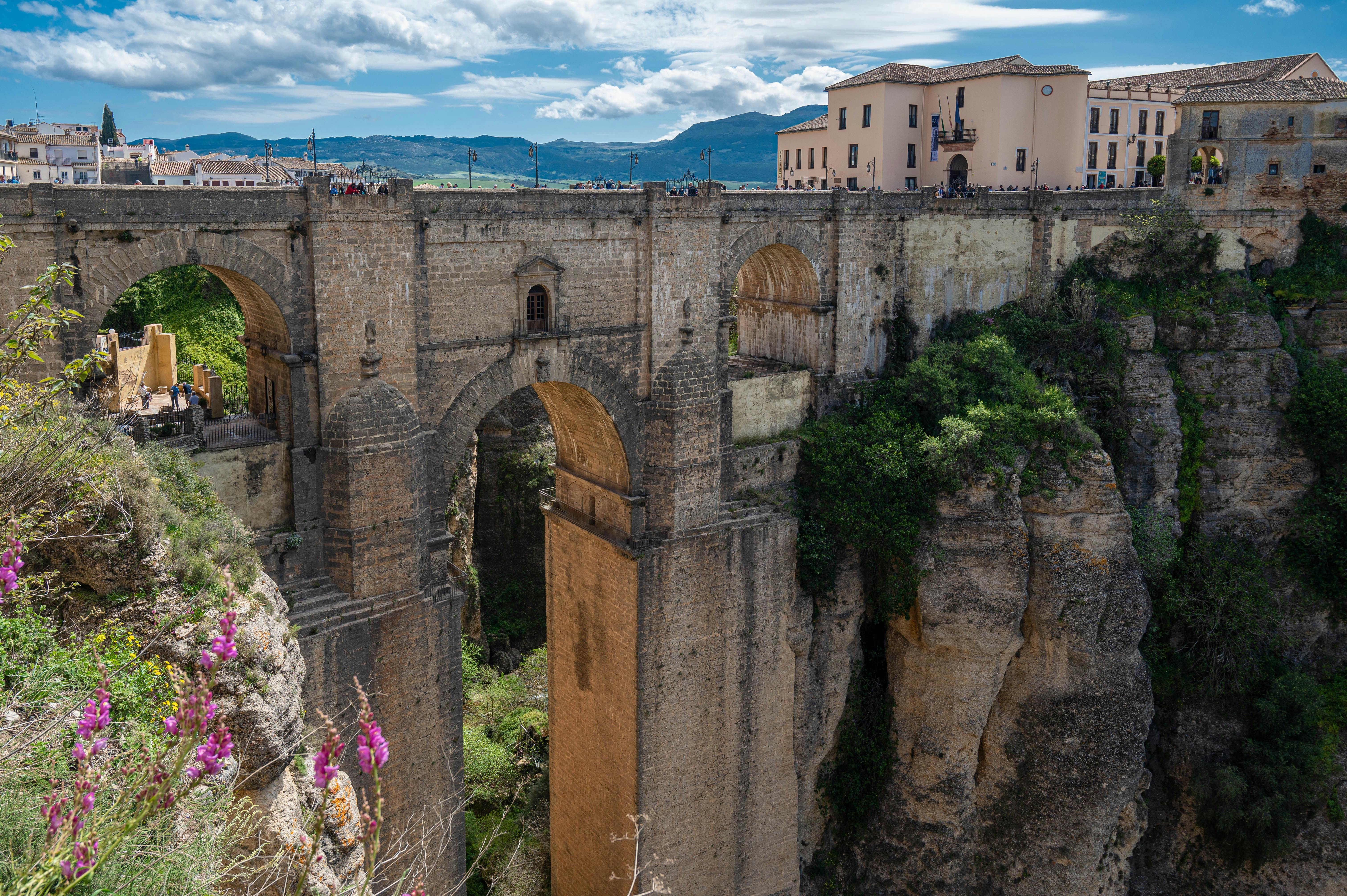 18th Century Arch Bridge Across The El Tajo Gorge In Ronda Spain · Free