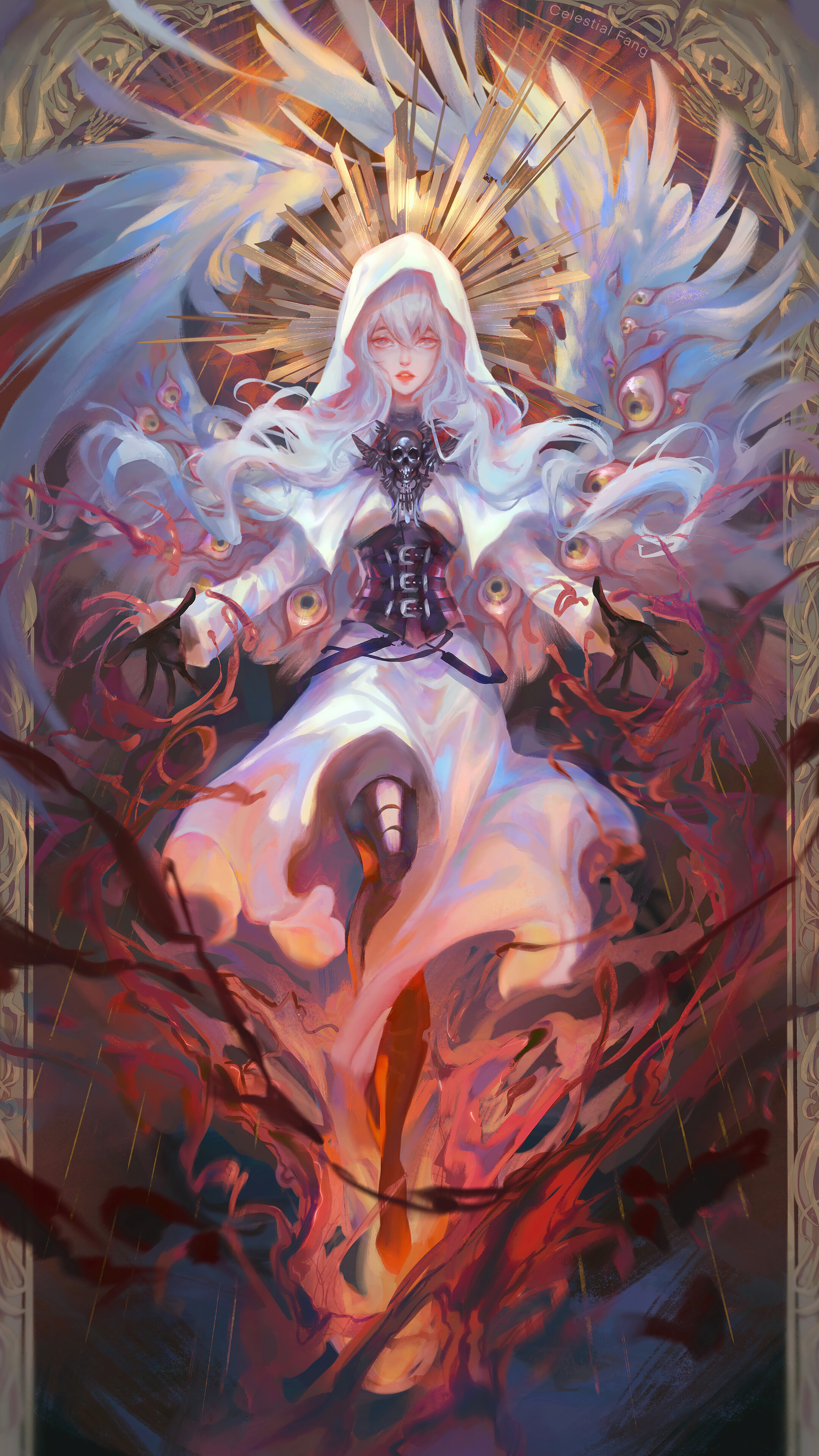 Saint Fantasy Angel Girl Art Wallpaper iPhone Phone 4K f