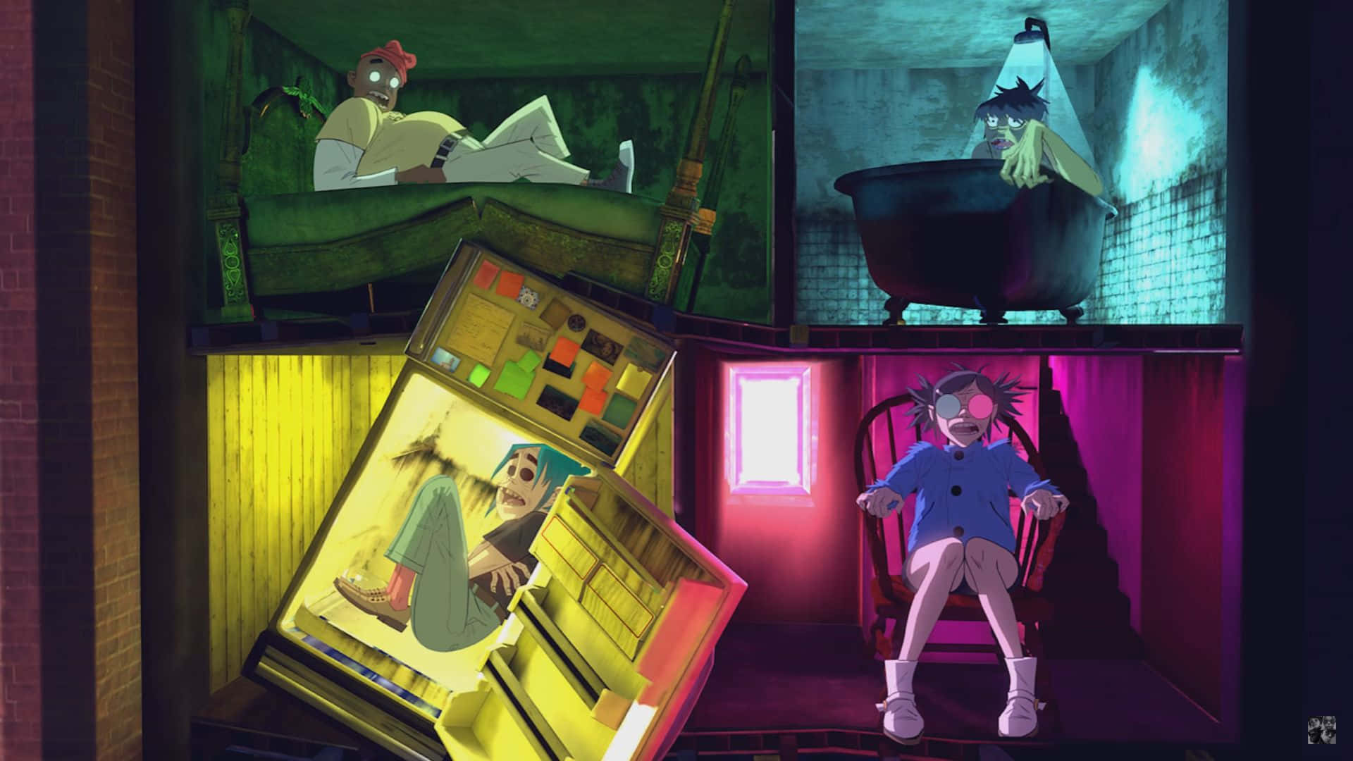 Download Damon Albarn and Jamie Hewlett behind the scenes of Gorillaz