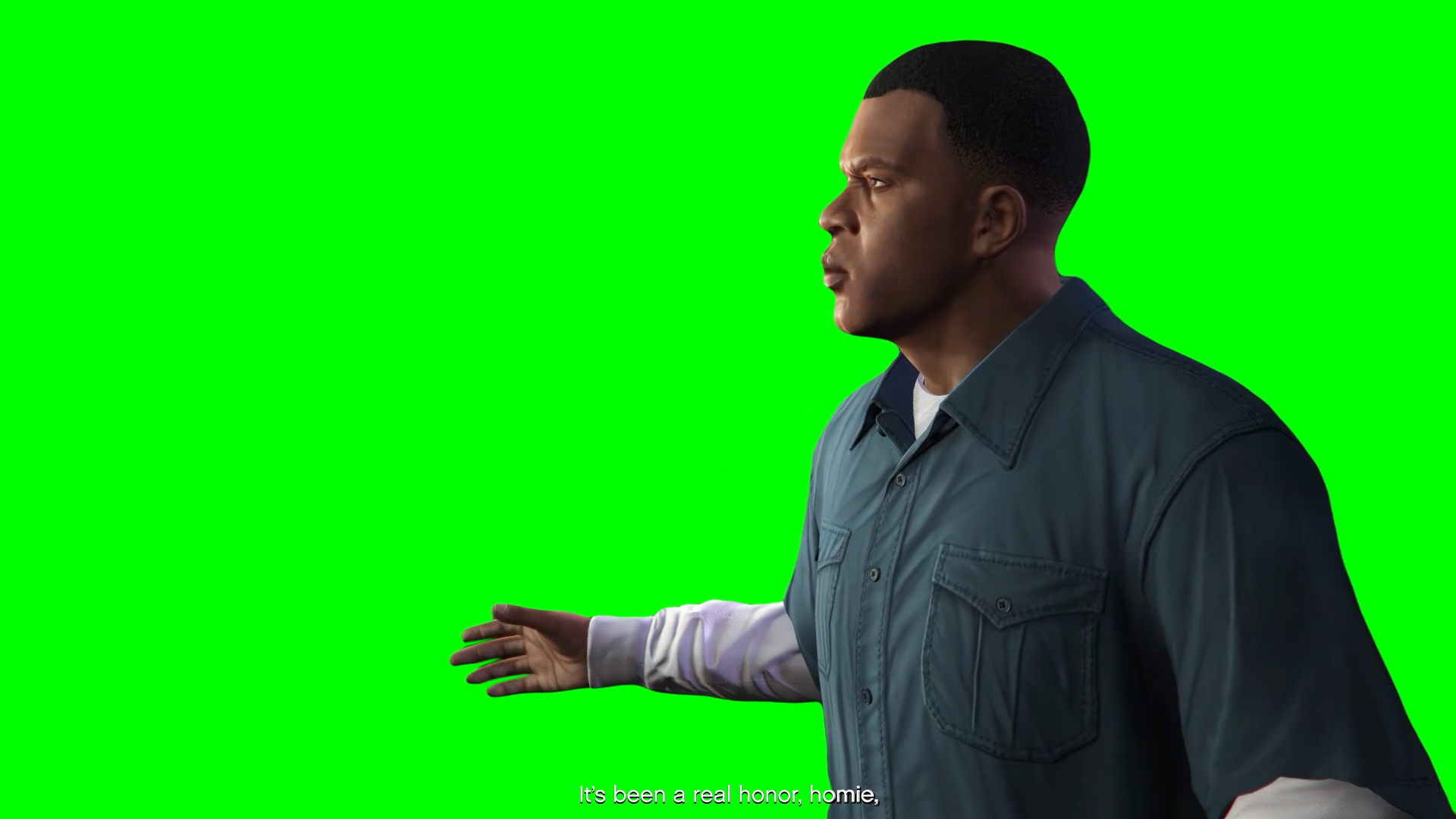 Franklin saying It's Been a Real Honor Homie meme 5 Green Scr