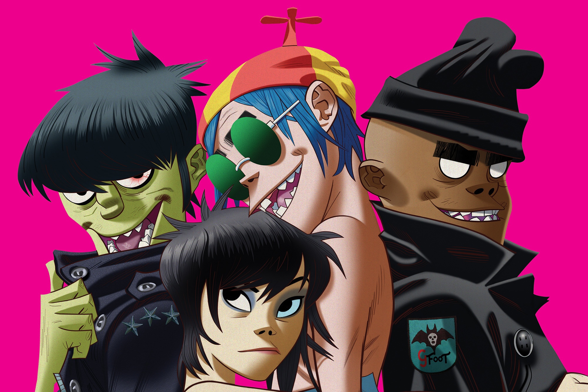 Wallpaper Music, Style, Gorillaz, Group, Noodle, Russel Hobbs, Noodle, Jamie Hewlett for mobile and desktop, section музыка, resolution 2000x1333