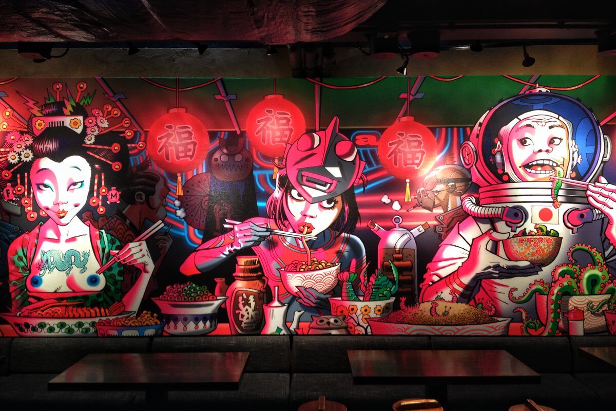 Download this cool Cyberpunk wallpaper from Jamie Hewlett