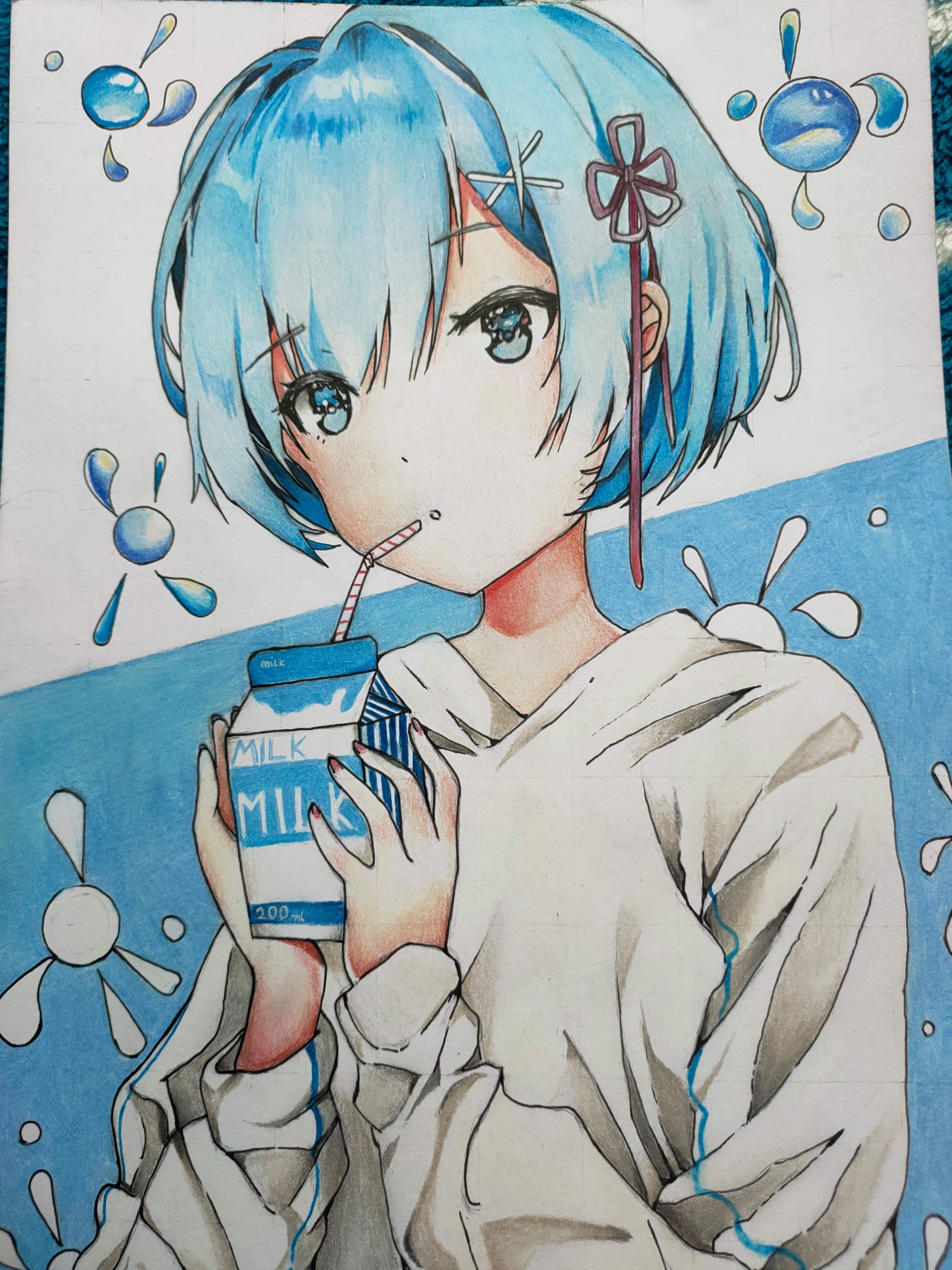 Media Lactose- Remu Drawing! (From Wallpaper From This Sub) ;), R Re_Zero