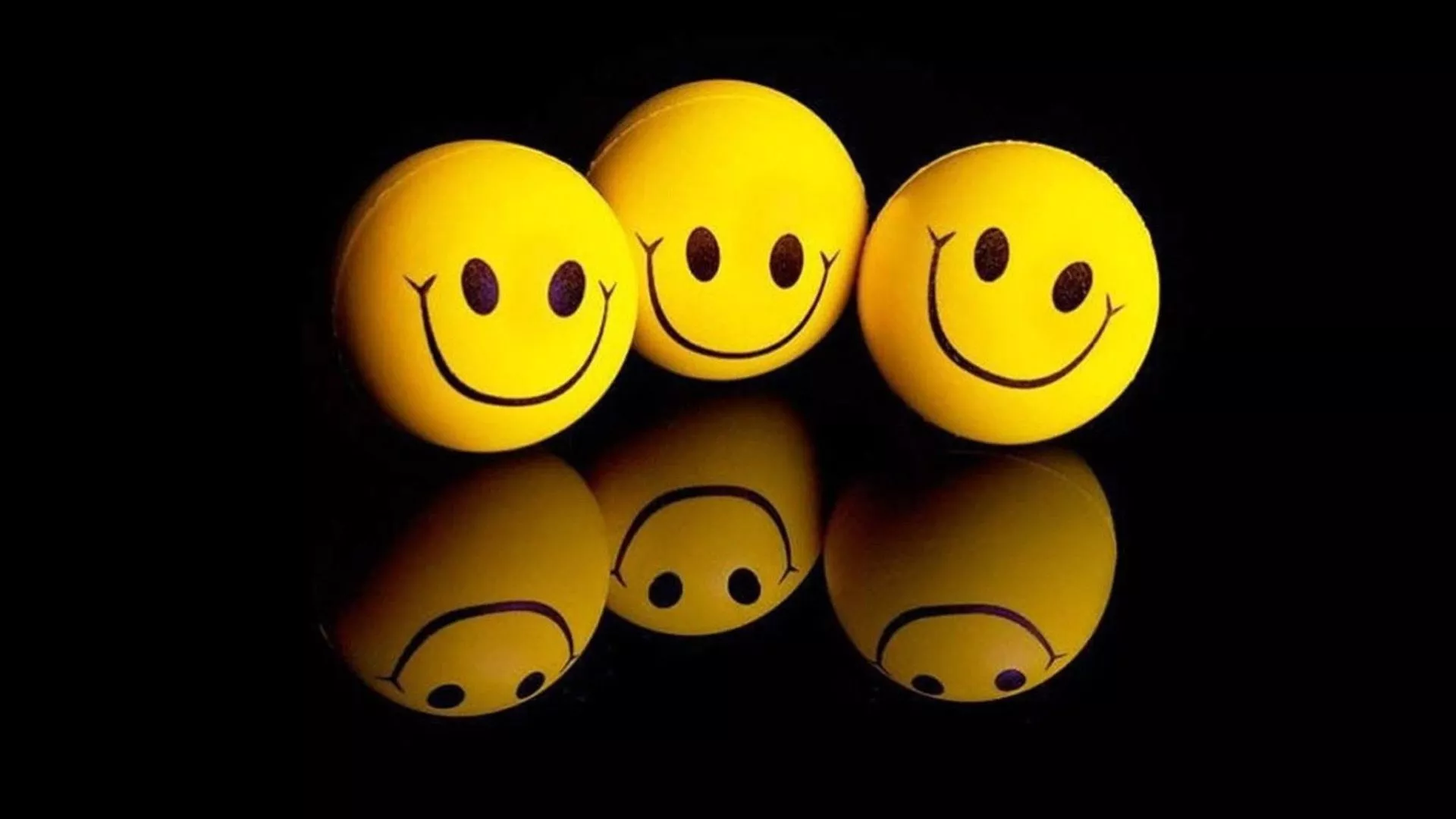 Yellow Emoji Faces Reflection On Floor HD Emoji Wallpaper