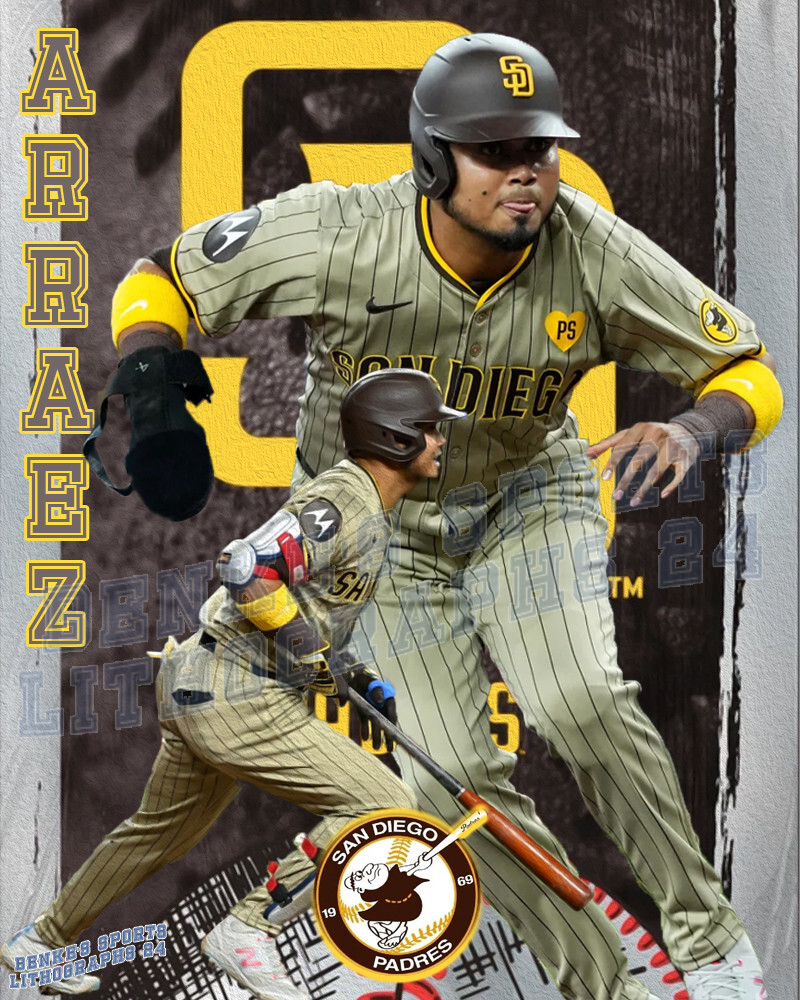 San Diego Padres Lithograph print of Luís Arraez 2024