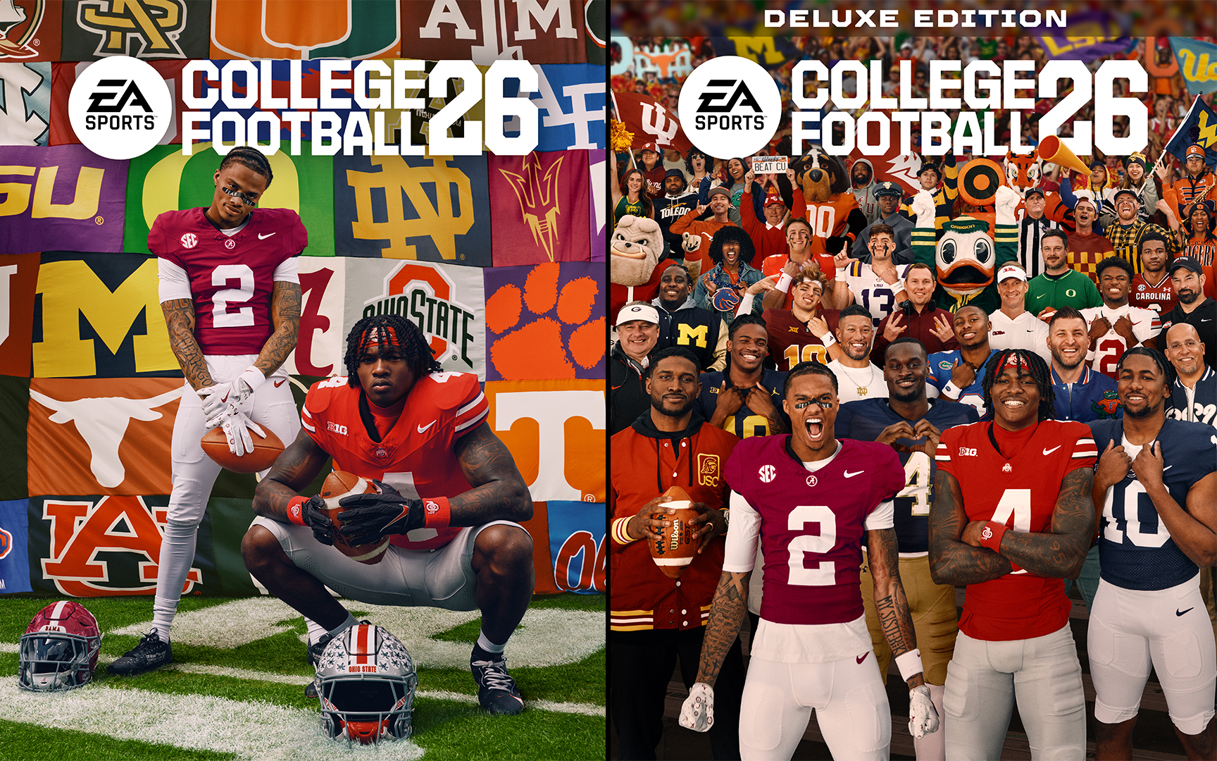 Who is featured on the College Football 26 cover?