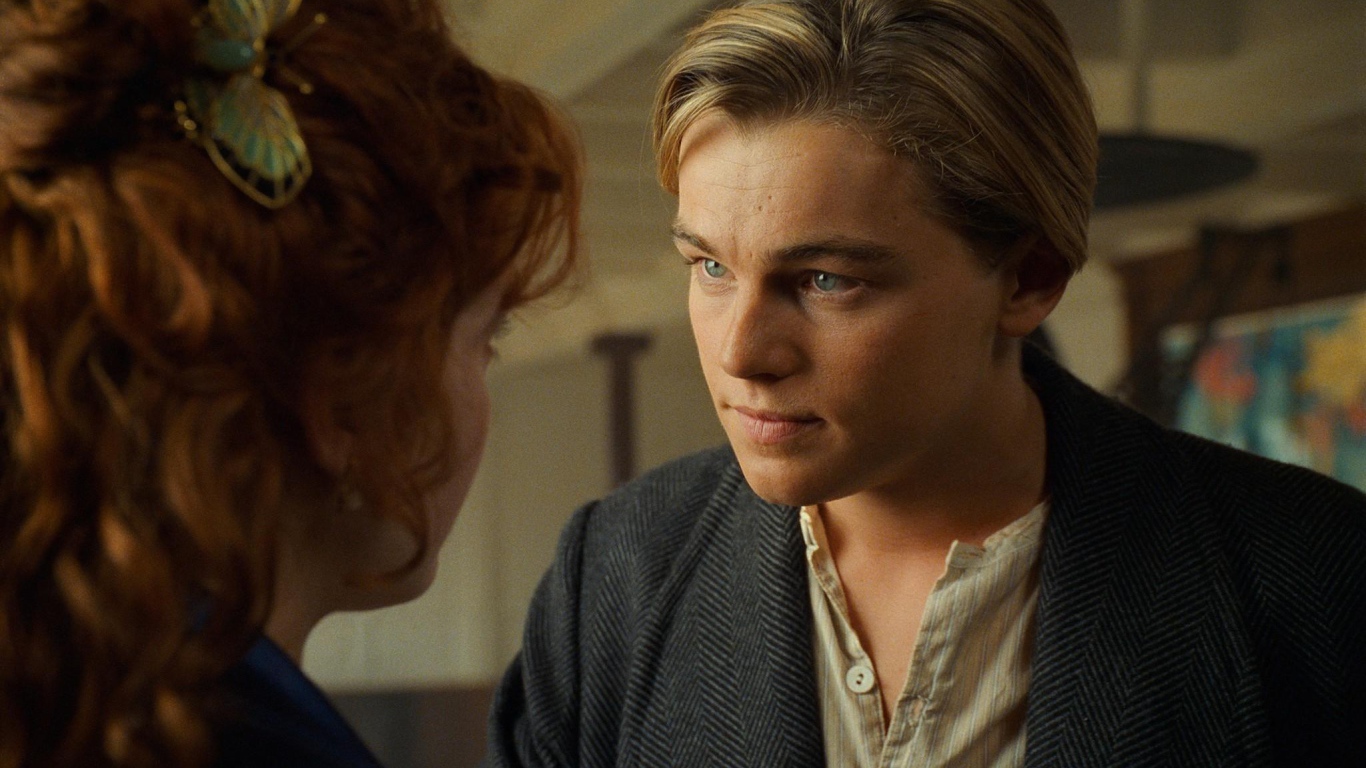 Jack Dawson, a declaration of love in the film Titanic Desktop wallpaper 1366x768