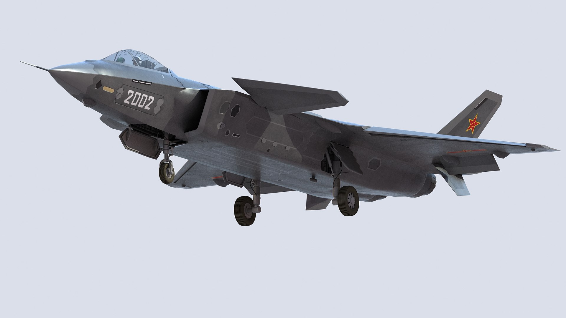3D Stealth Jet Fighter J 20 Model