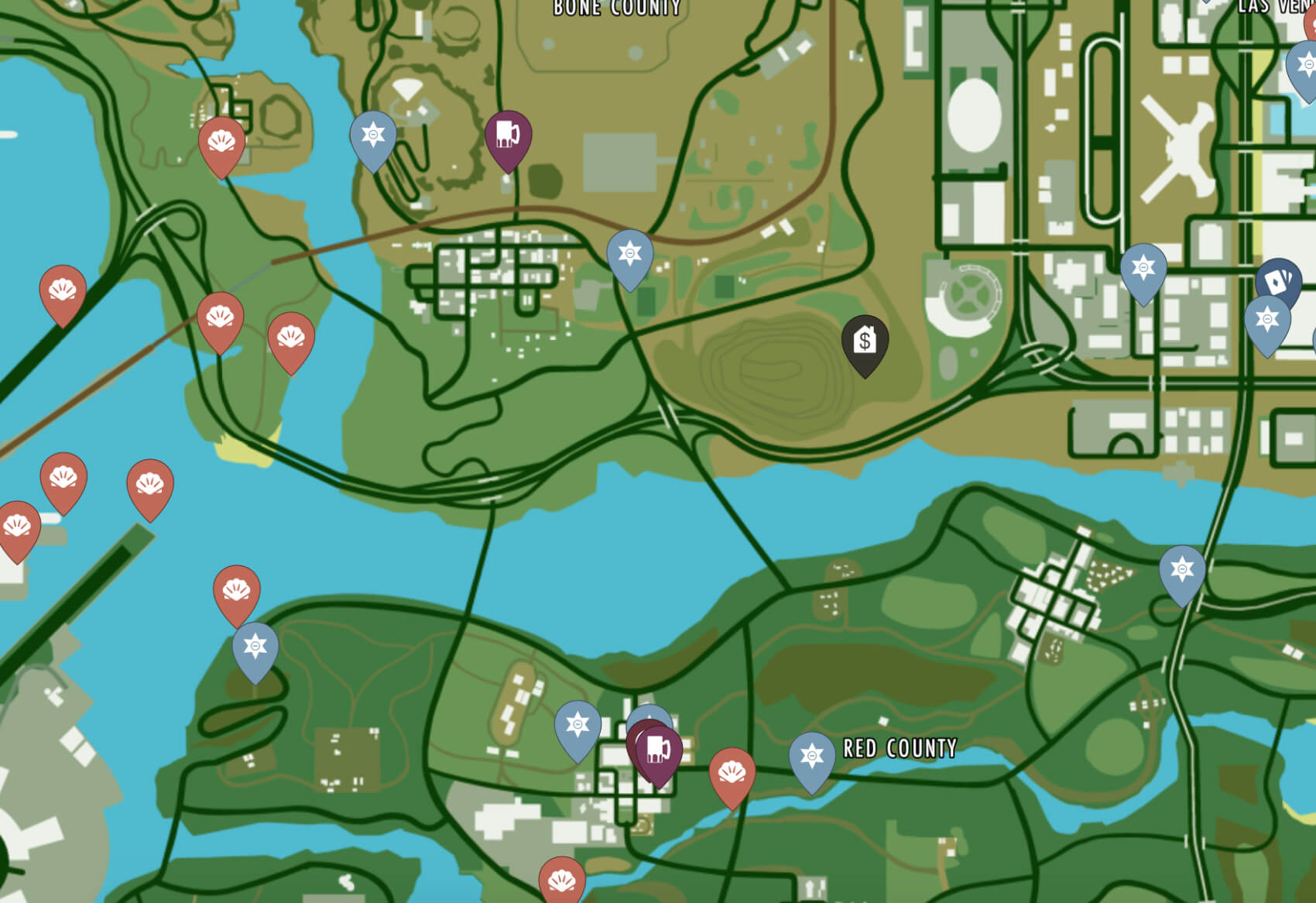 GTA: San Andreas Interactive Map