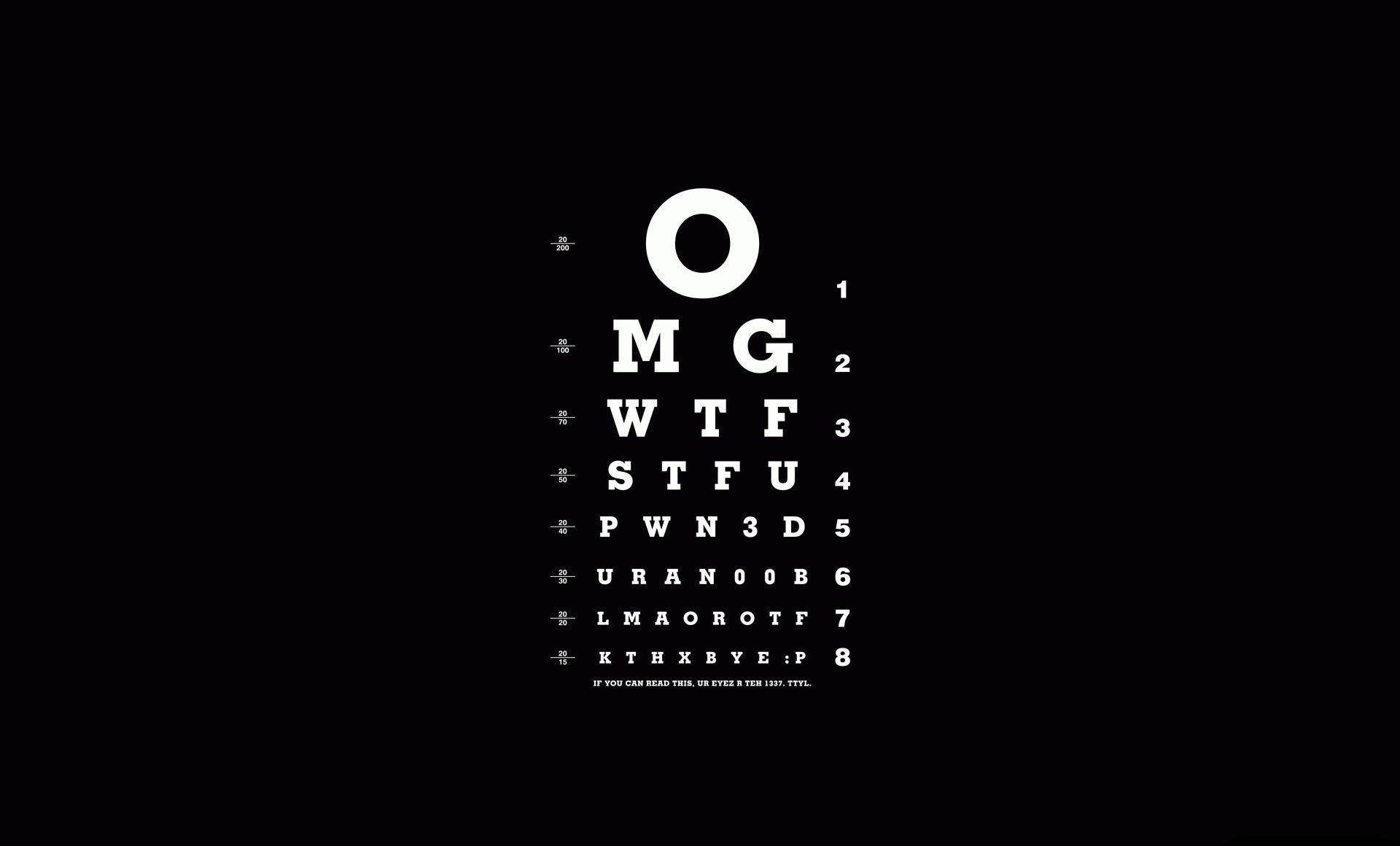 Eye Test With Black Background Wallpaper