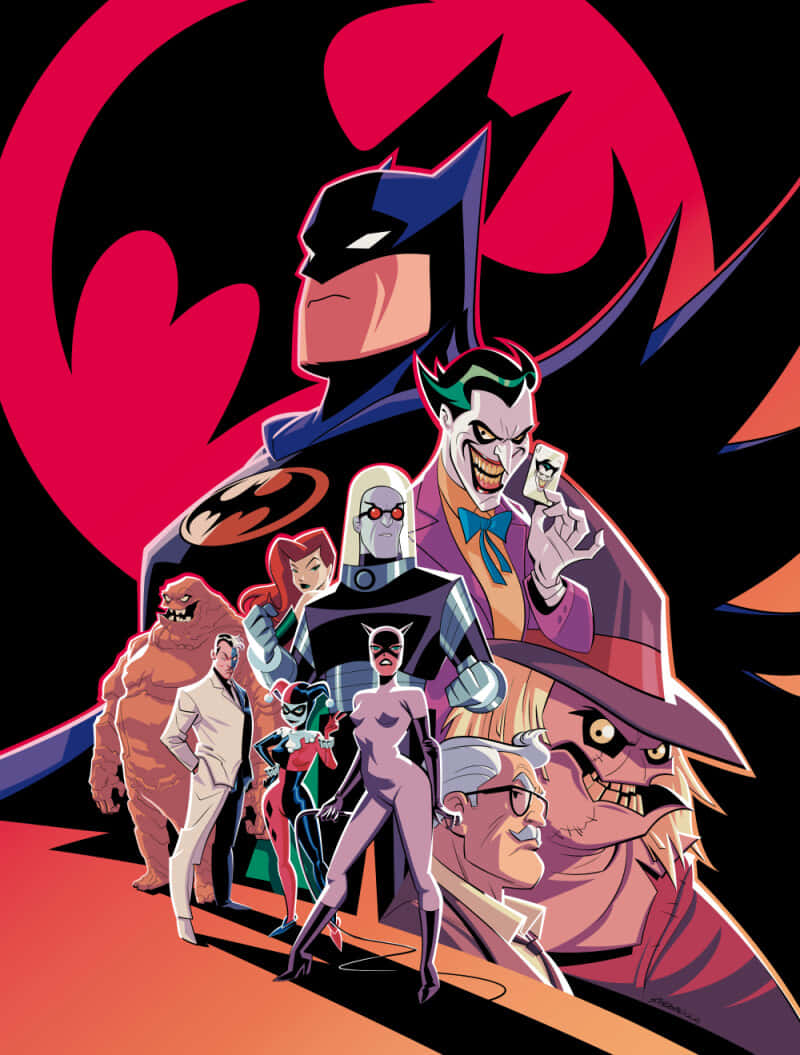 Download Batman standing tall in Gotham City: The Animated Series Wallpaper