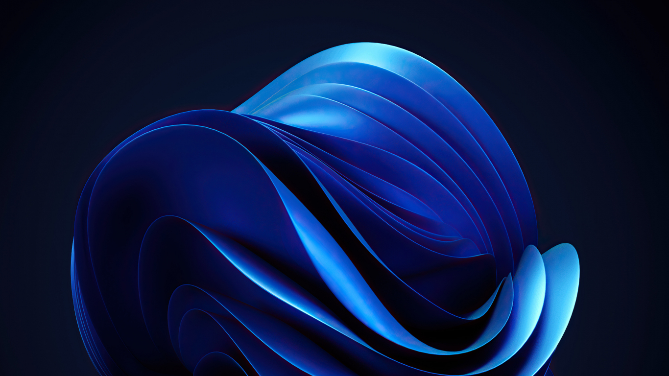 Windows 11 stock blue object design abstract wallpaper