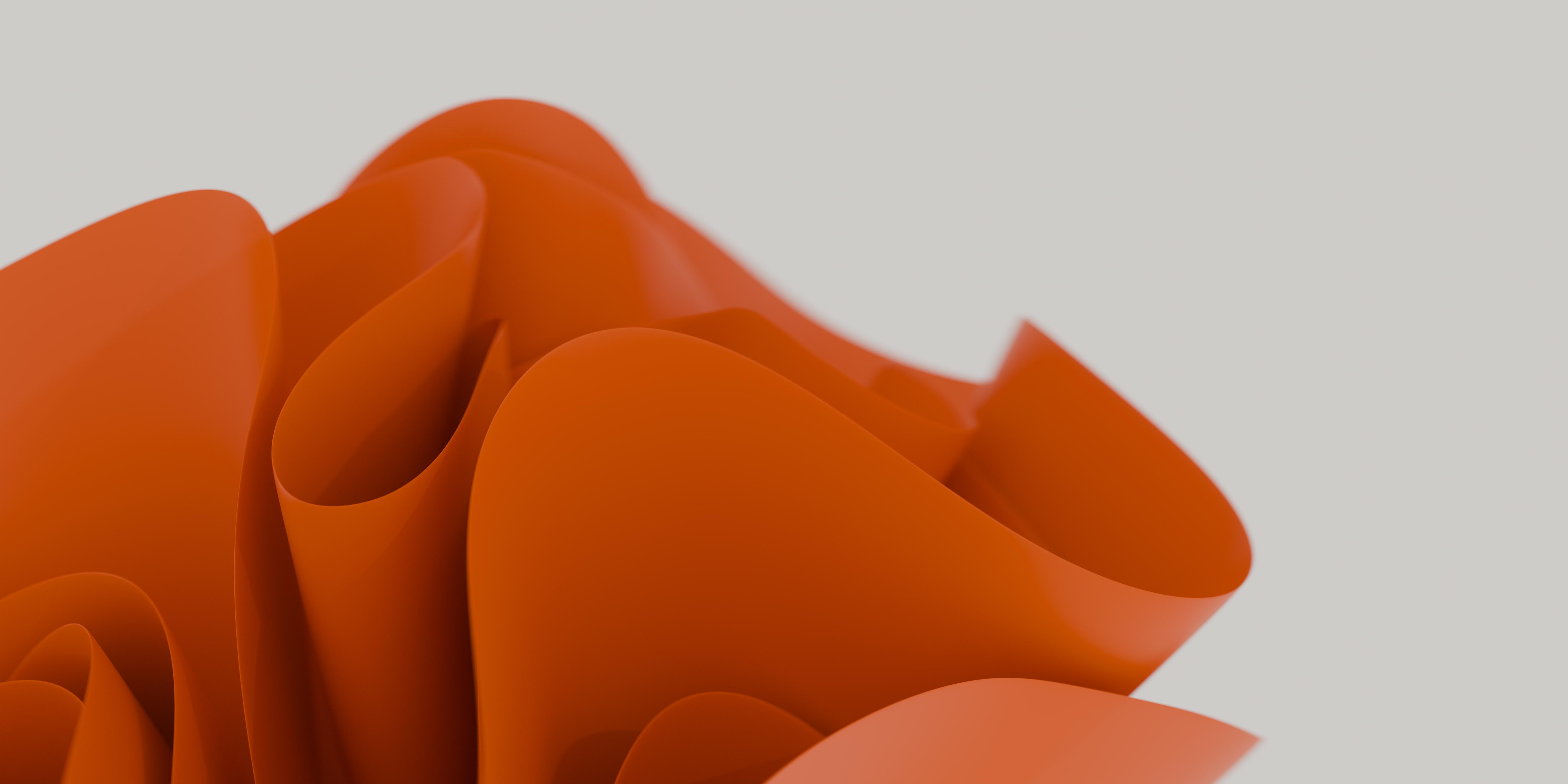 Orange Abstract Waves Windows 11 Wallpaper