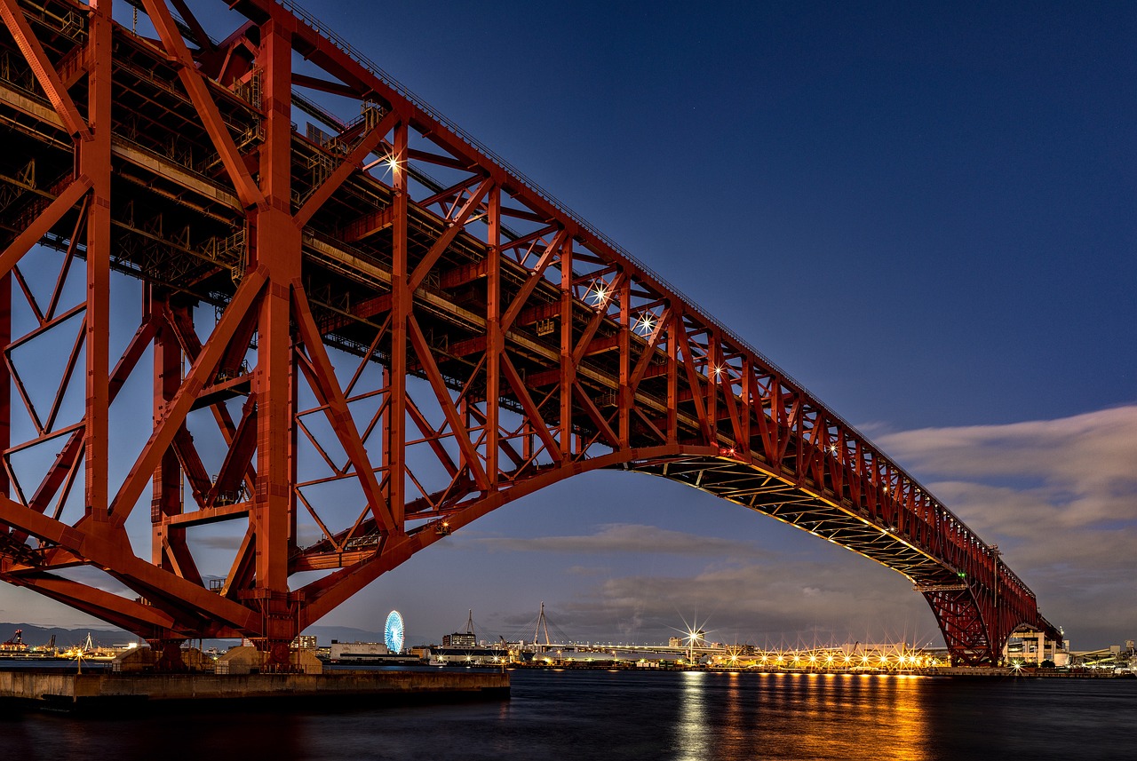 Landscape Night View Bridge Truss