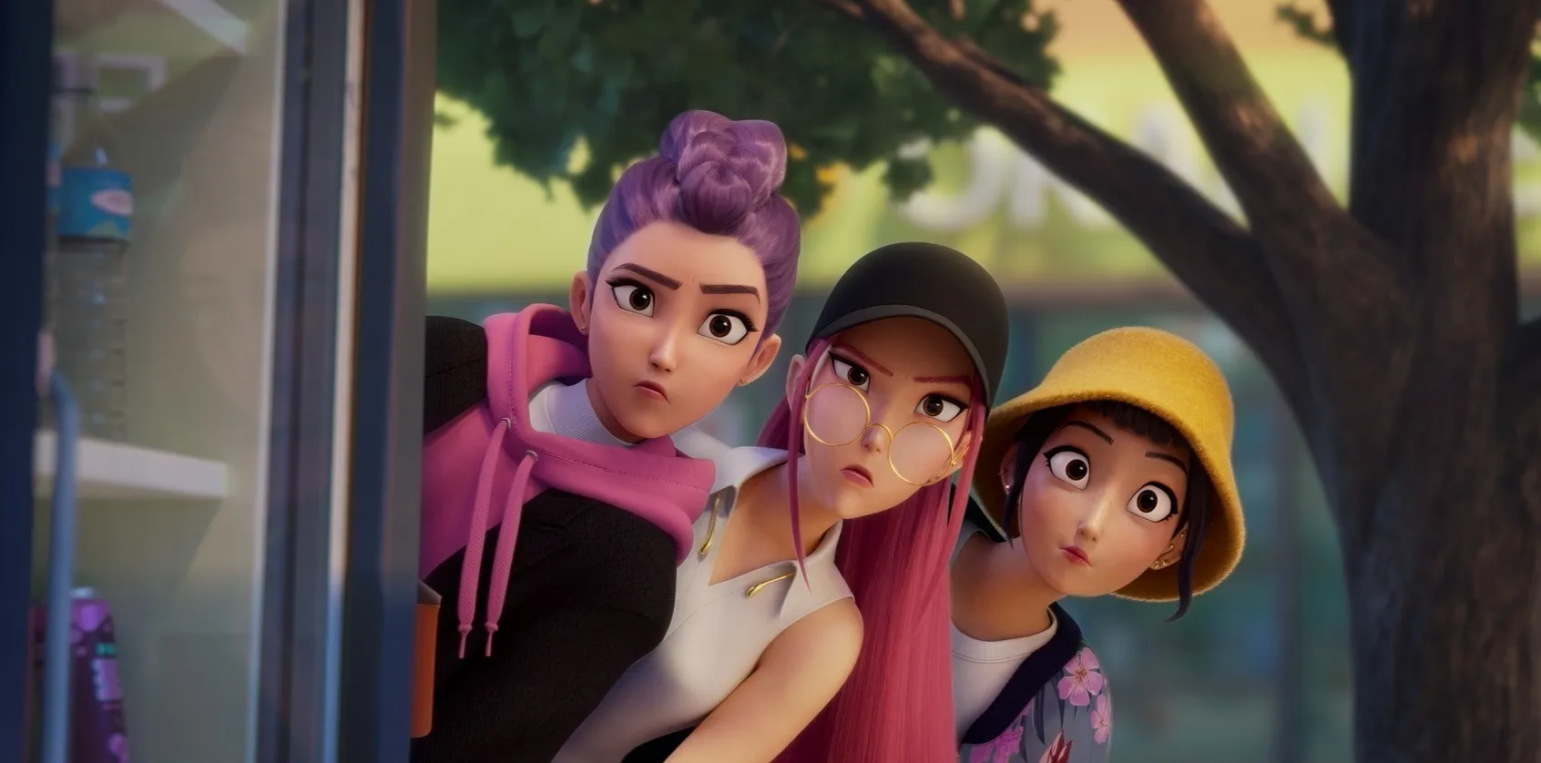 Huntrix (Rumi, Mira, Zoey) from KPop Demon Hunters