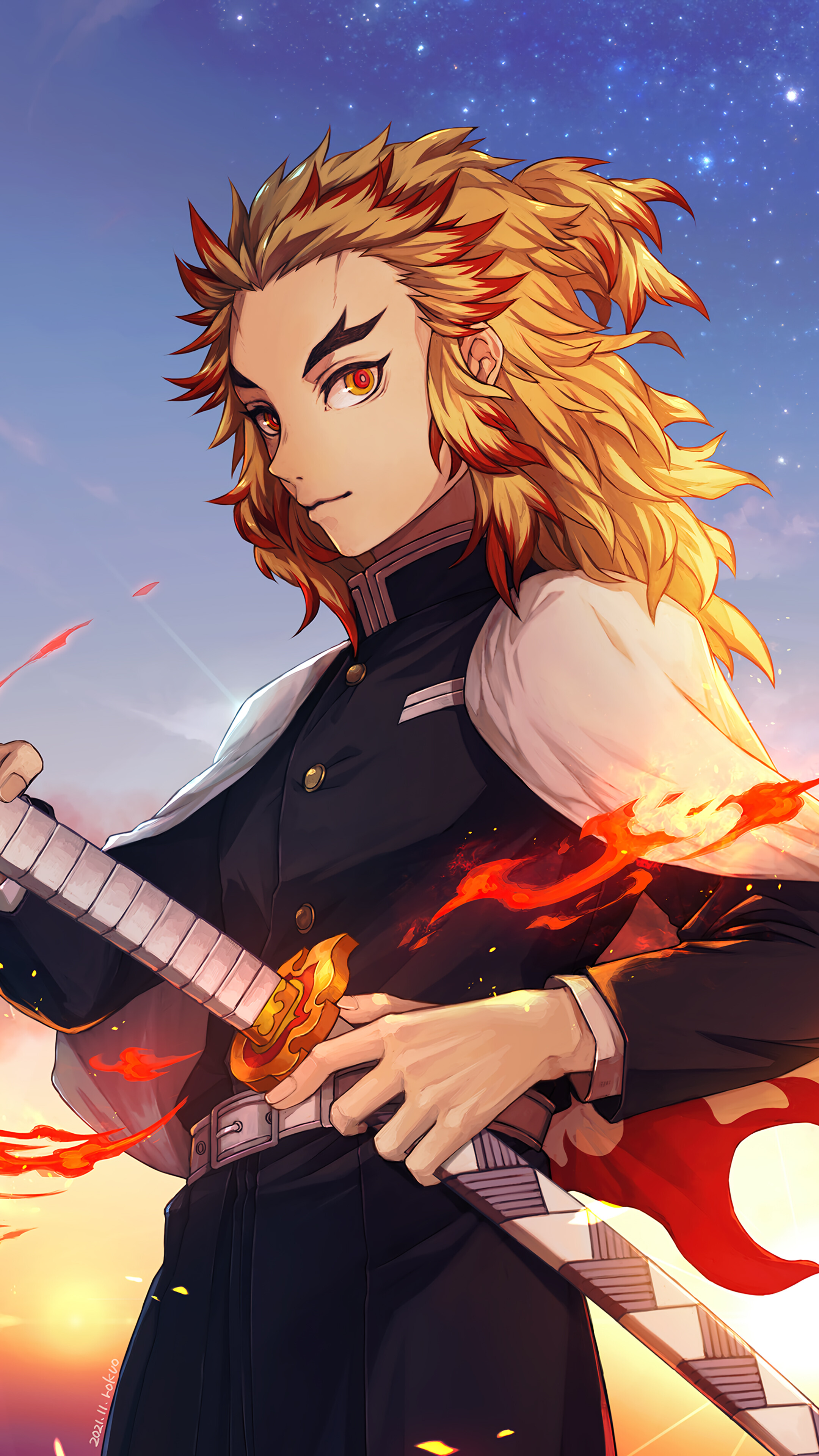 Kyojuro Rengoku Demon Slayer Wallpaper iPhone Phone 4K e