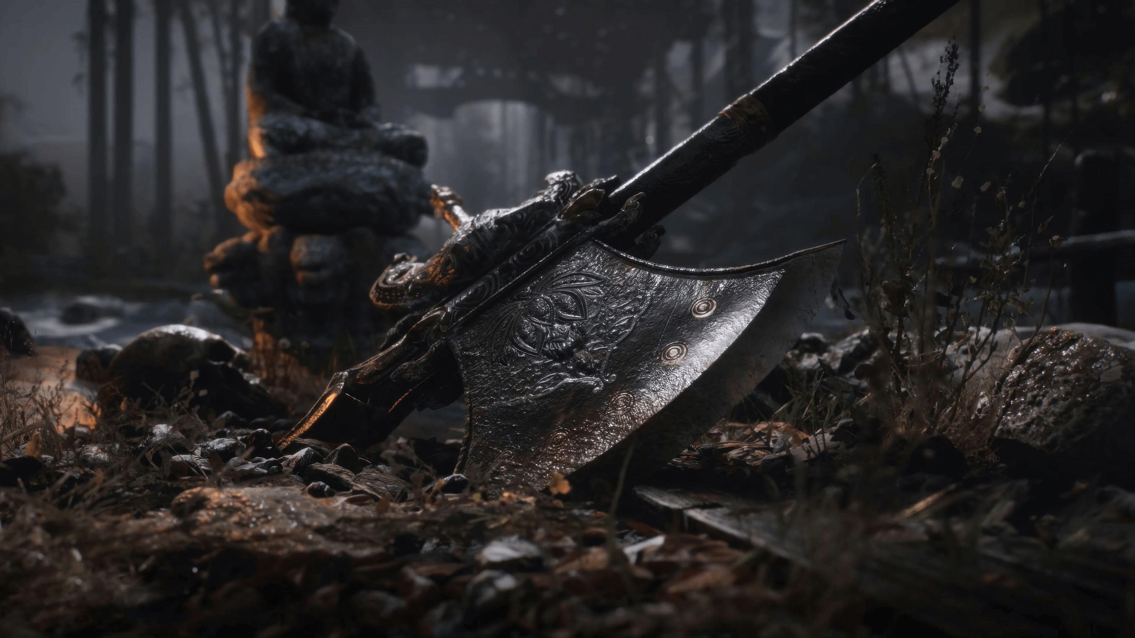 Epic 4K Ultra HD Wallpaper: Black Myth Wukong with Axe