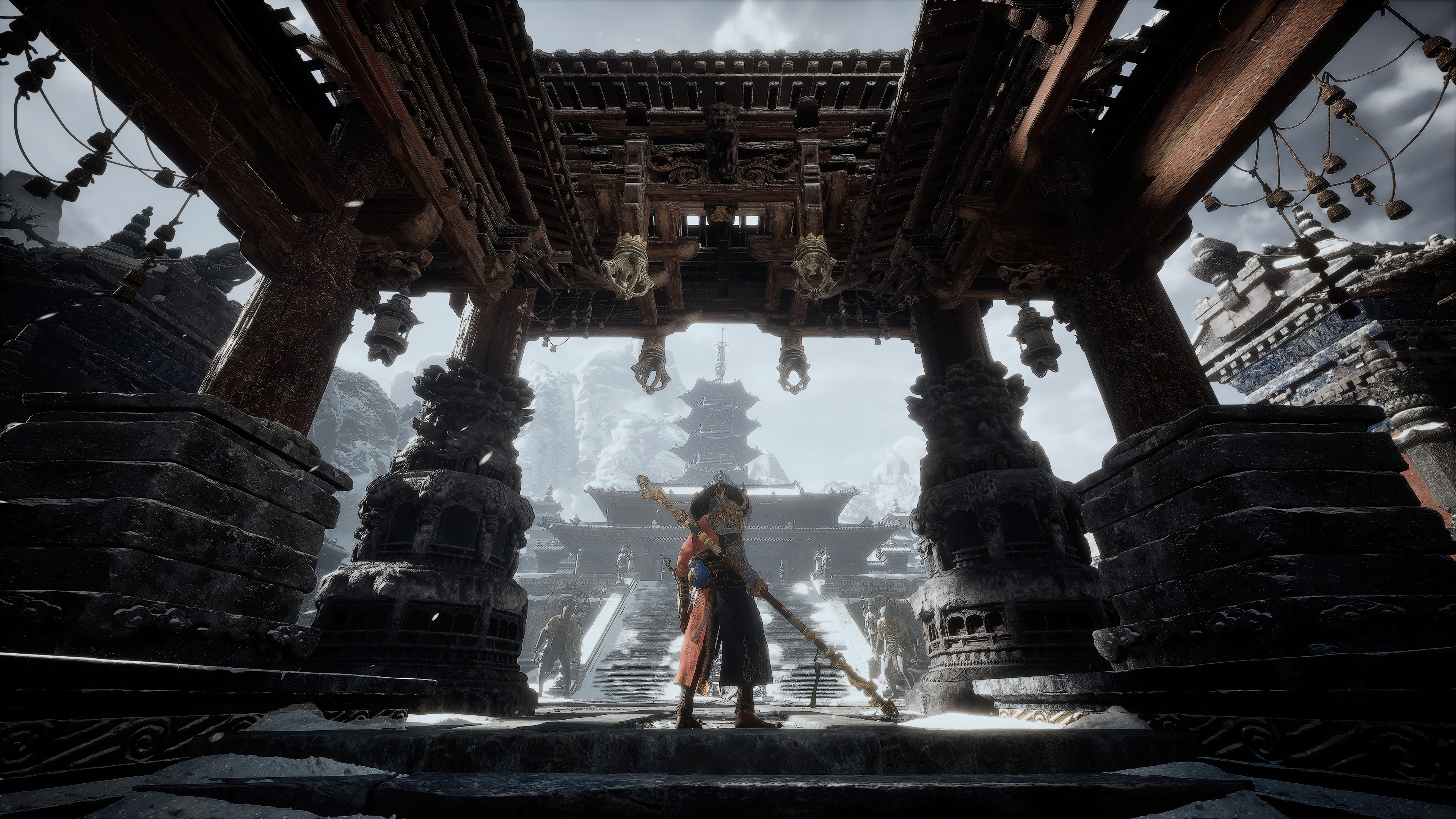 4K Ultra HD Wallpaper of Black Myth: Wukong Temple Scene