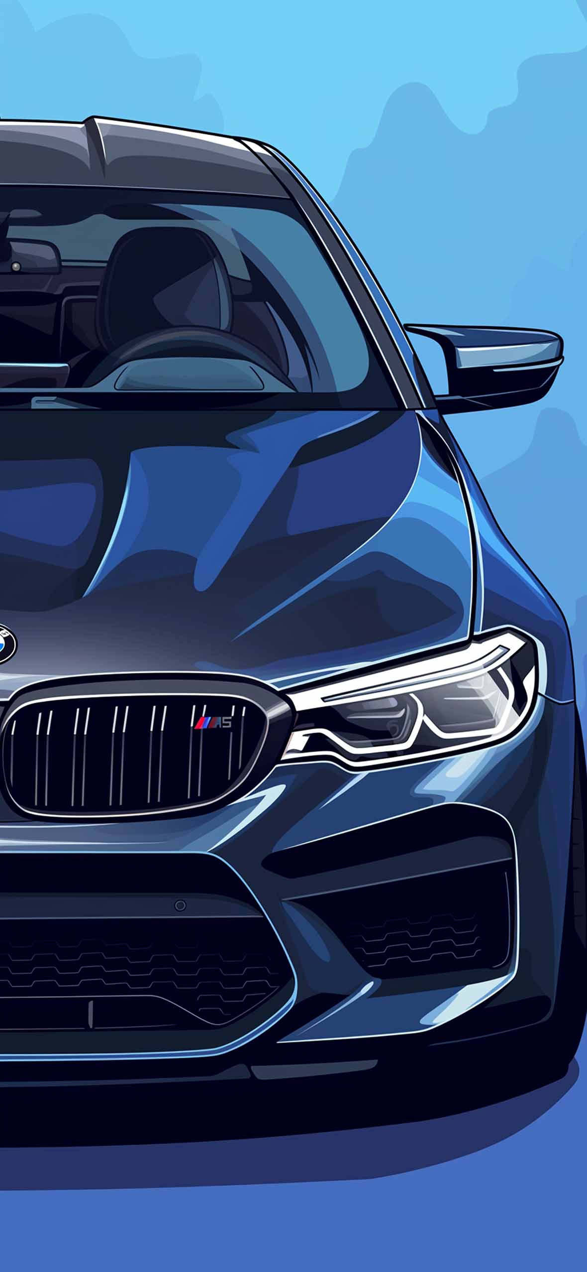 Sleek BMW M5 Red & Blue Matching Wallpaper