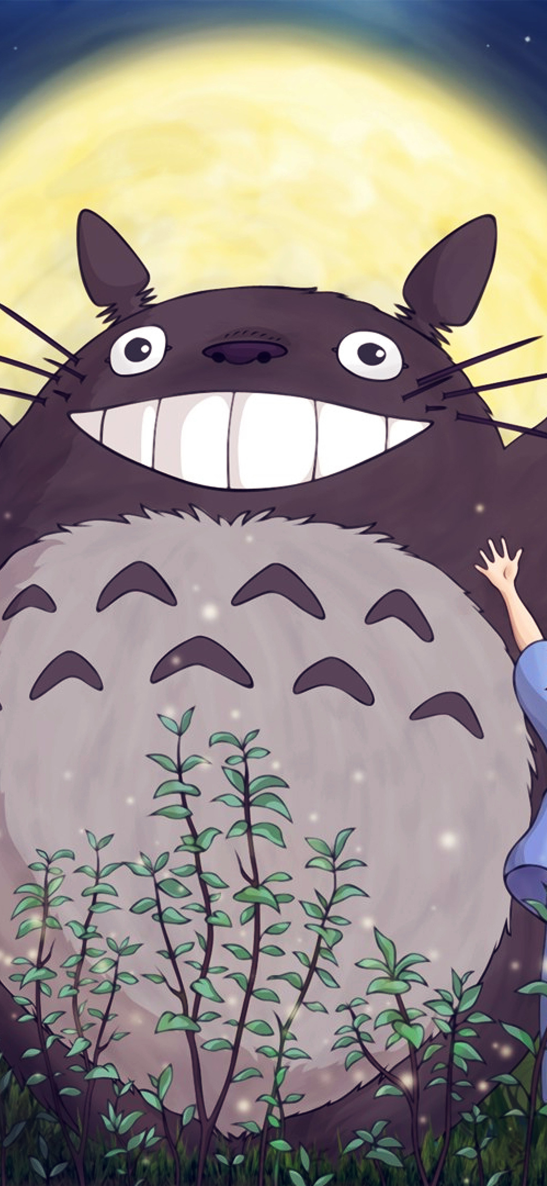 totoro forest anime cute illustration art blue