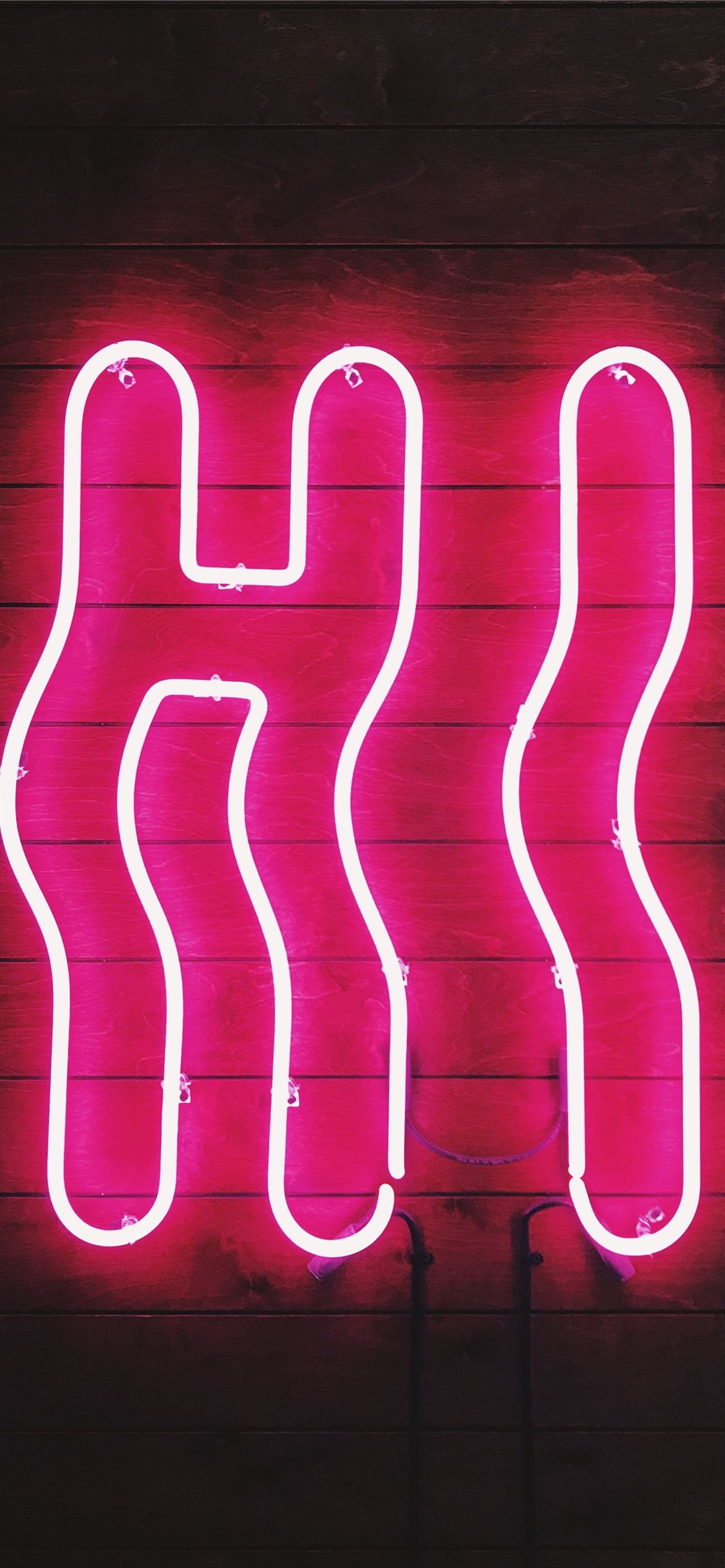 pink hi neon signage iPhone 12 Wallpaper Free Download
