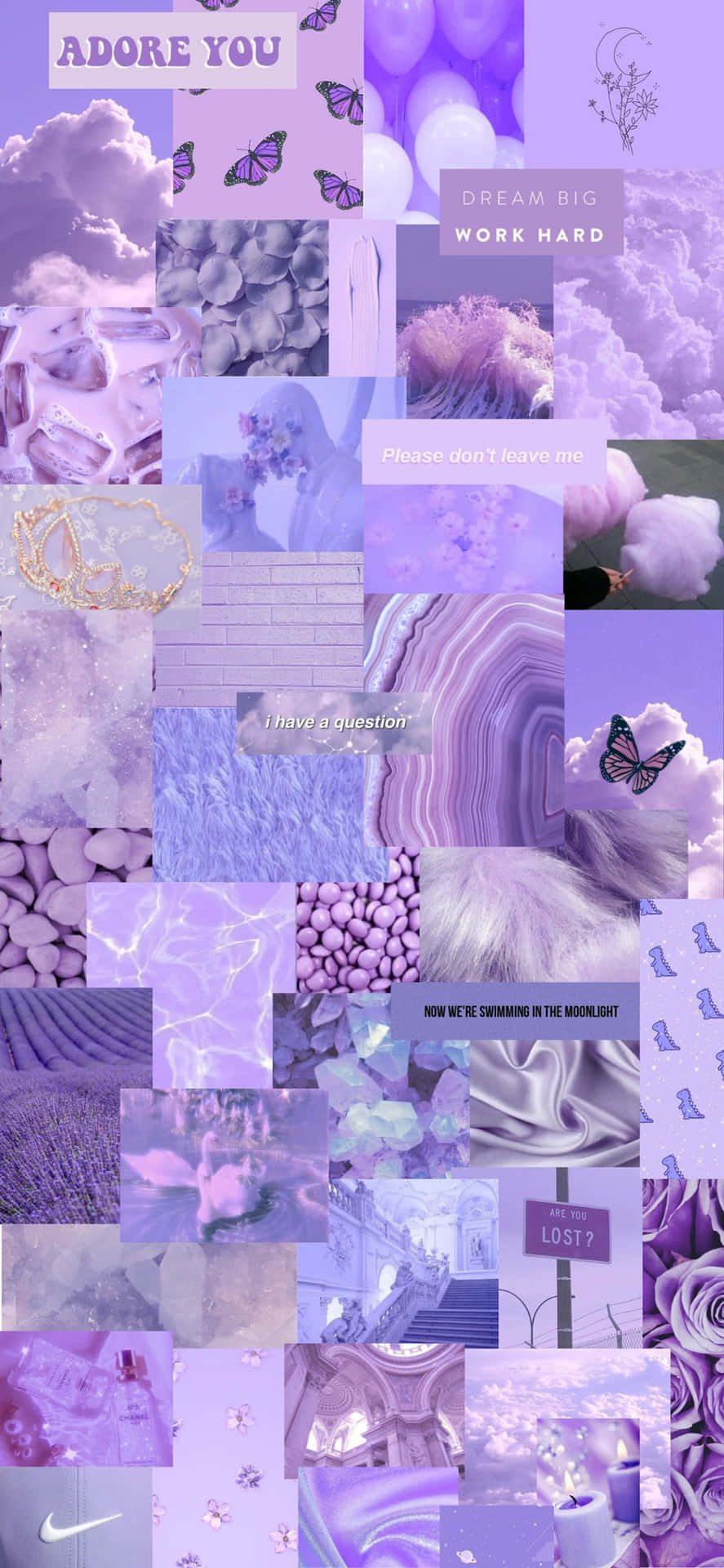 A Collage Of Purple Picture And Clouds Wallpaper