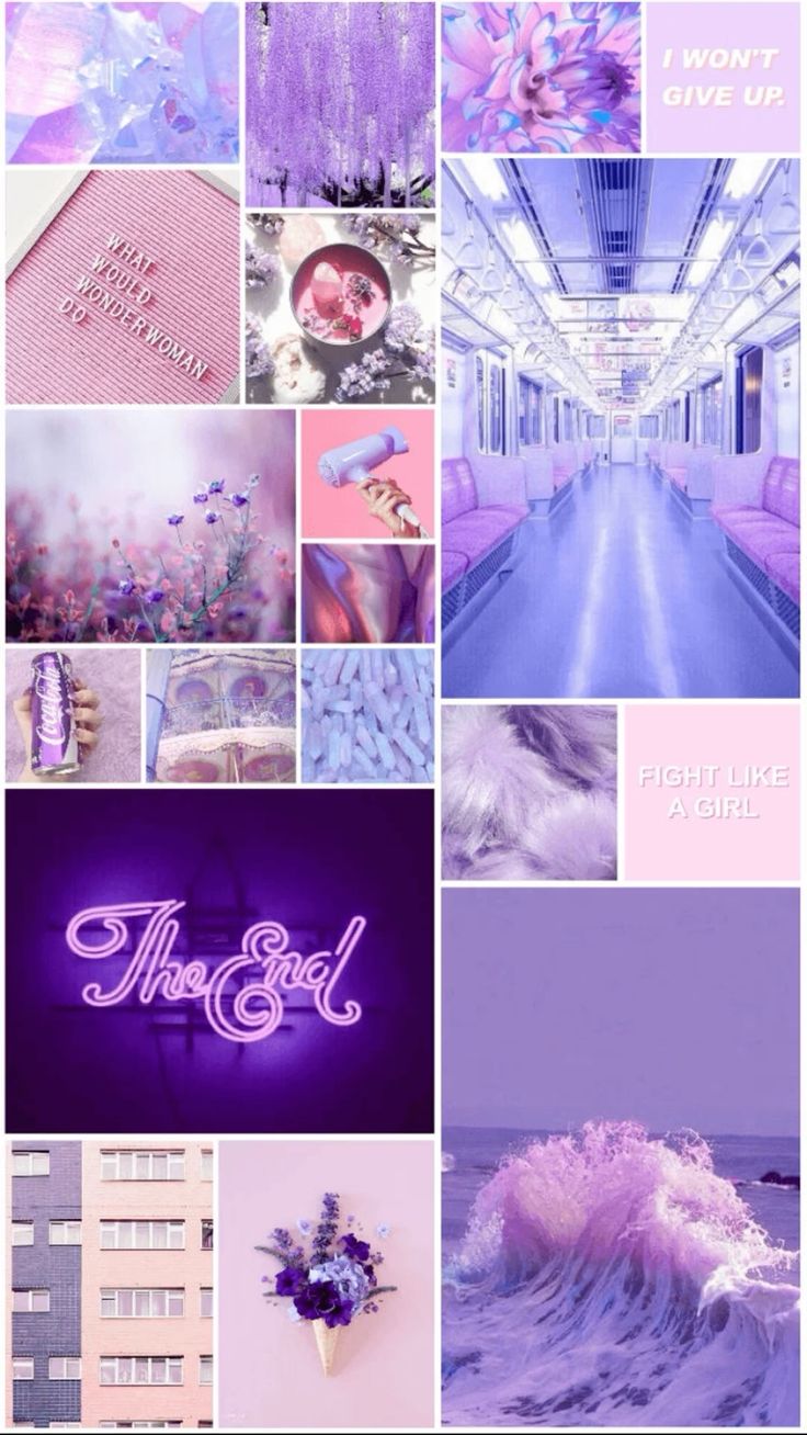 Purple collage phone wallpaper