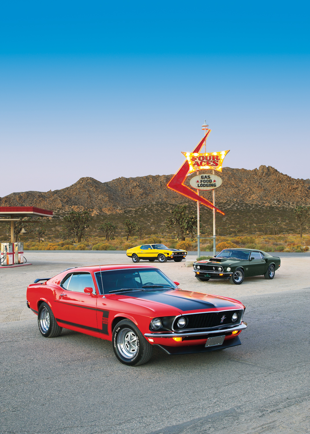 Ford Mustang Boss 302, 1969 Ford Mustang Boss 429, and 1971 Ford Mustang Boss 351 Boss Squad Trend Classic
