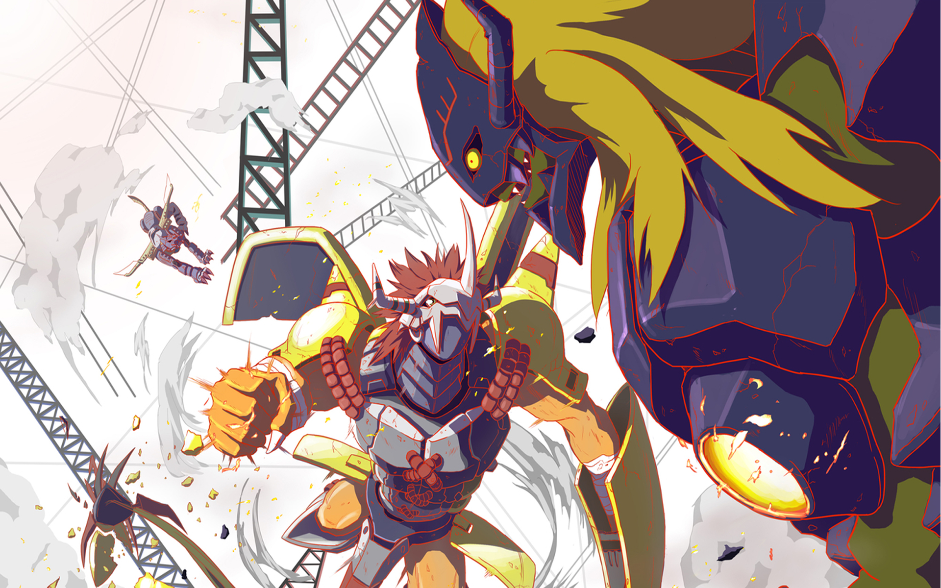 Epic Digimon Battle Wallpaper for Anime Lovers