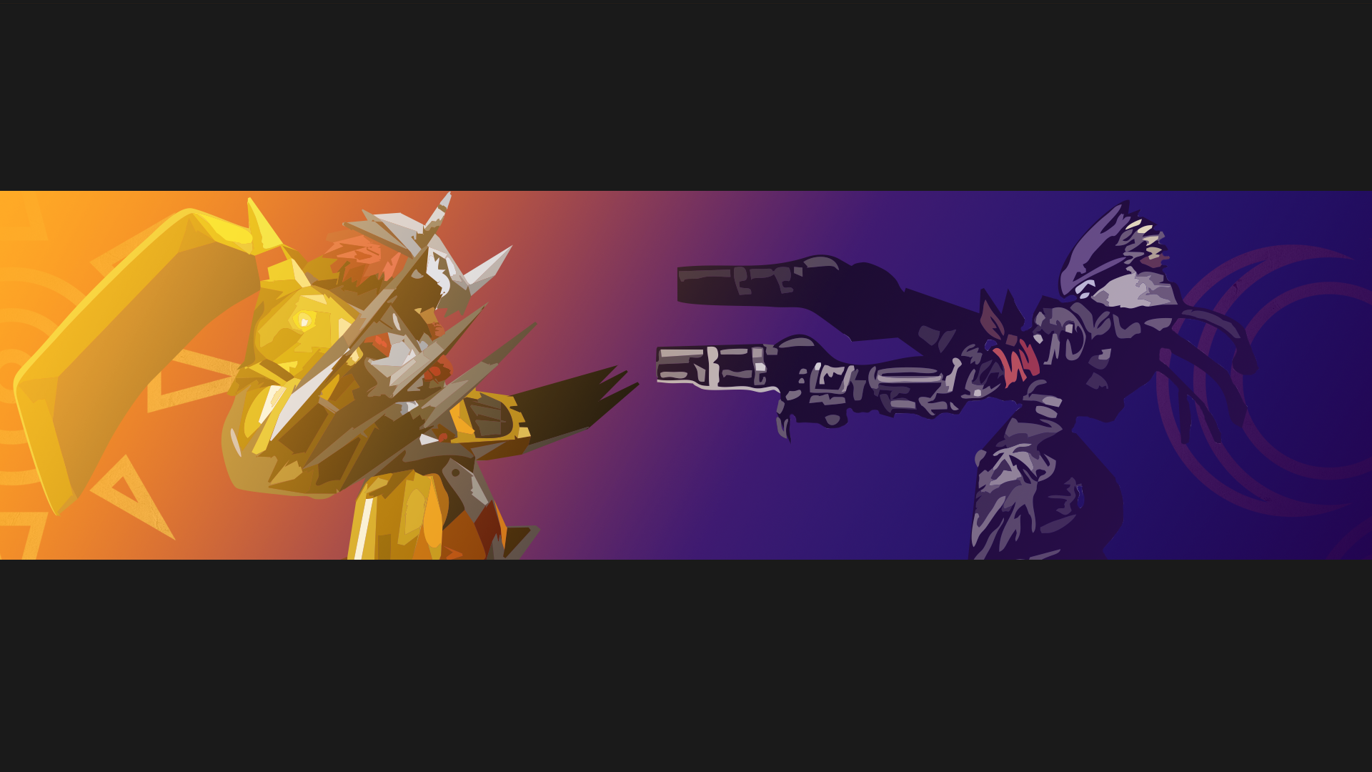 Made a desktop wallpaper of WarGreymon and Beelzemon