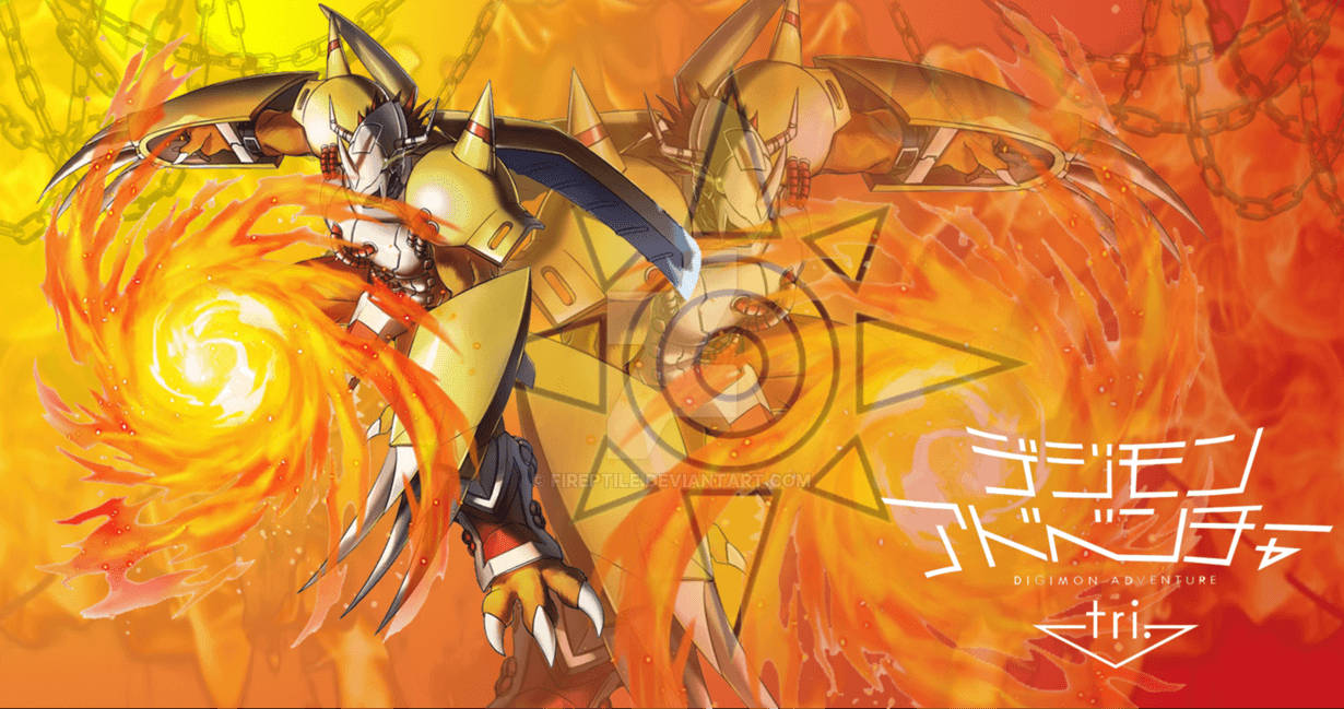 Download free Wargreymon Spinning Fire Digimon Wallpaper