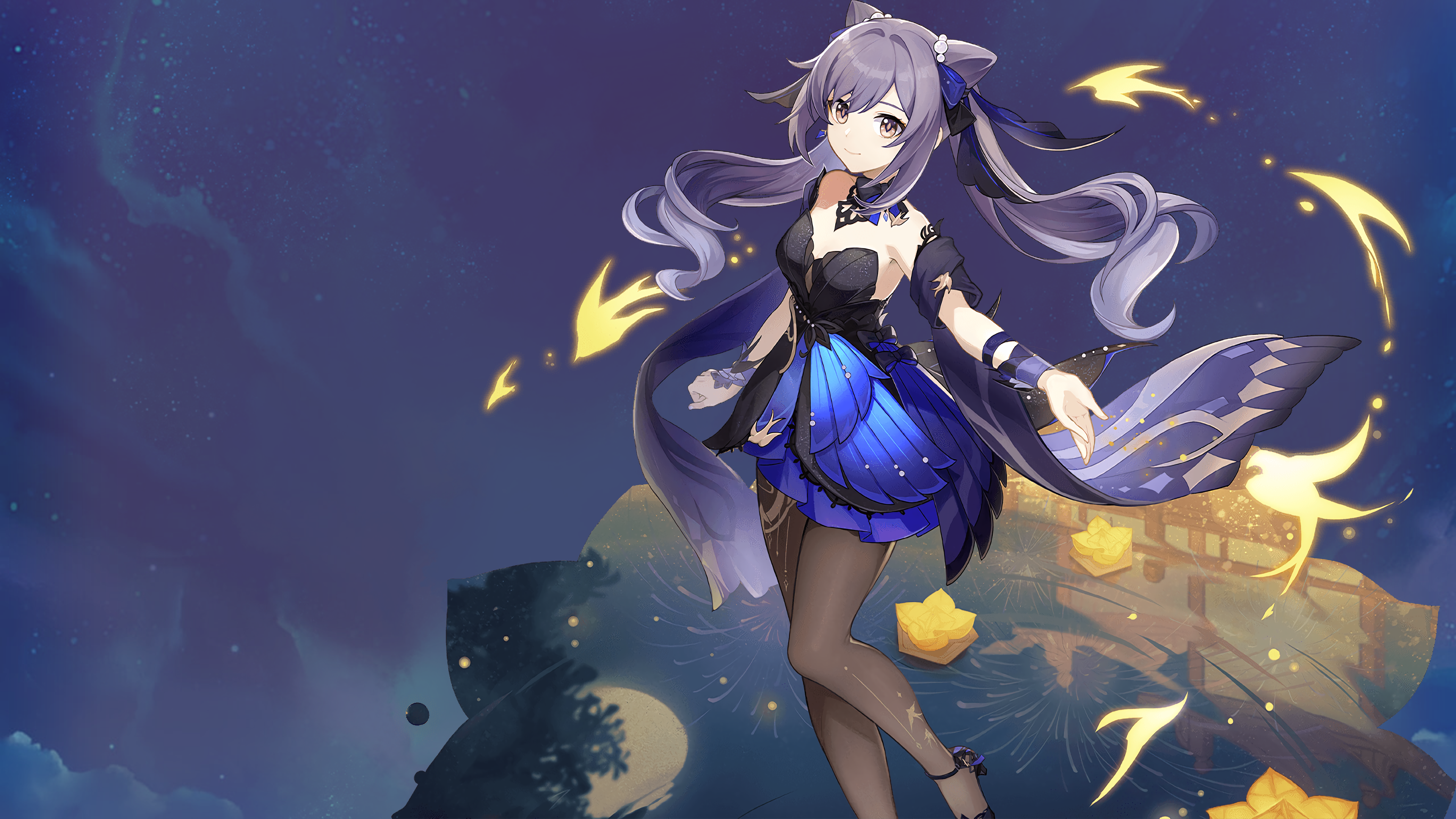 Fine. I'll do it myself! (Made a 3480 x 2160 Keqing in Opulent Splendor Desktop Wallpaper; details in comments.)