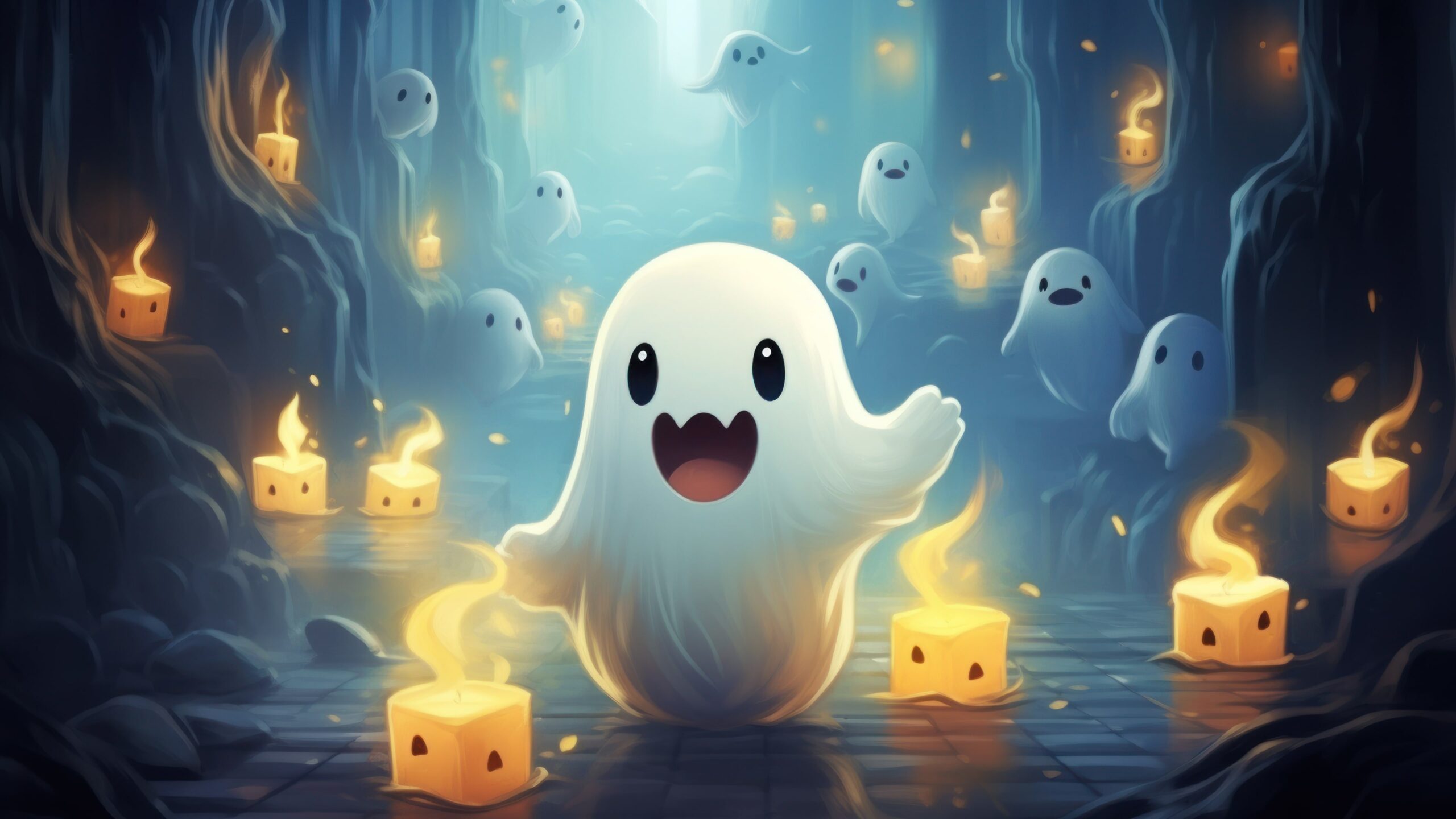 Cute Ghosts 4K Wallpaper Free 4K Desktop Wallpaper