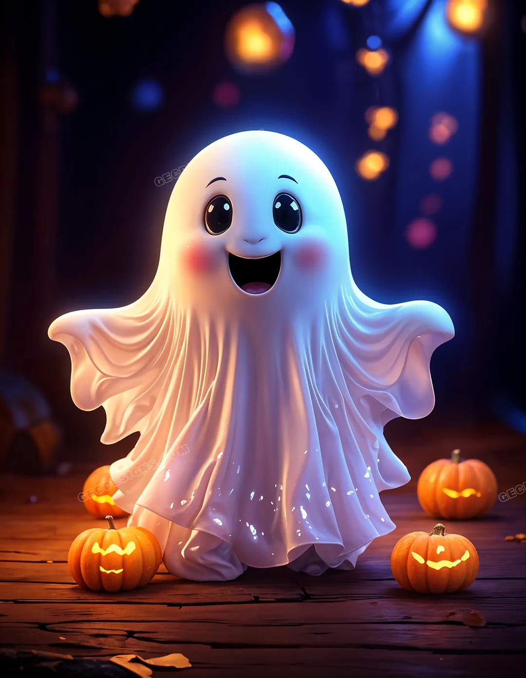 Cute Ghost Halloween HD wallpaper