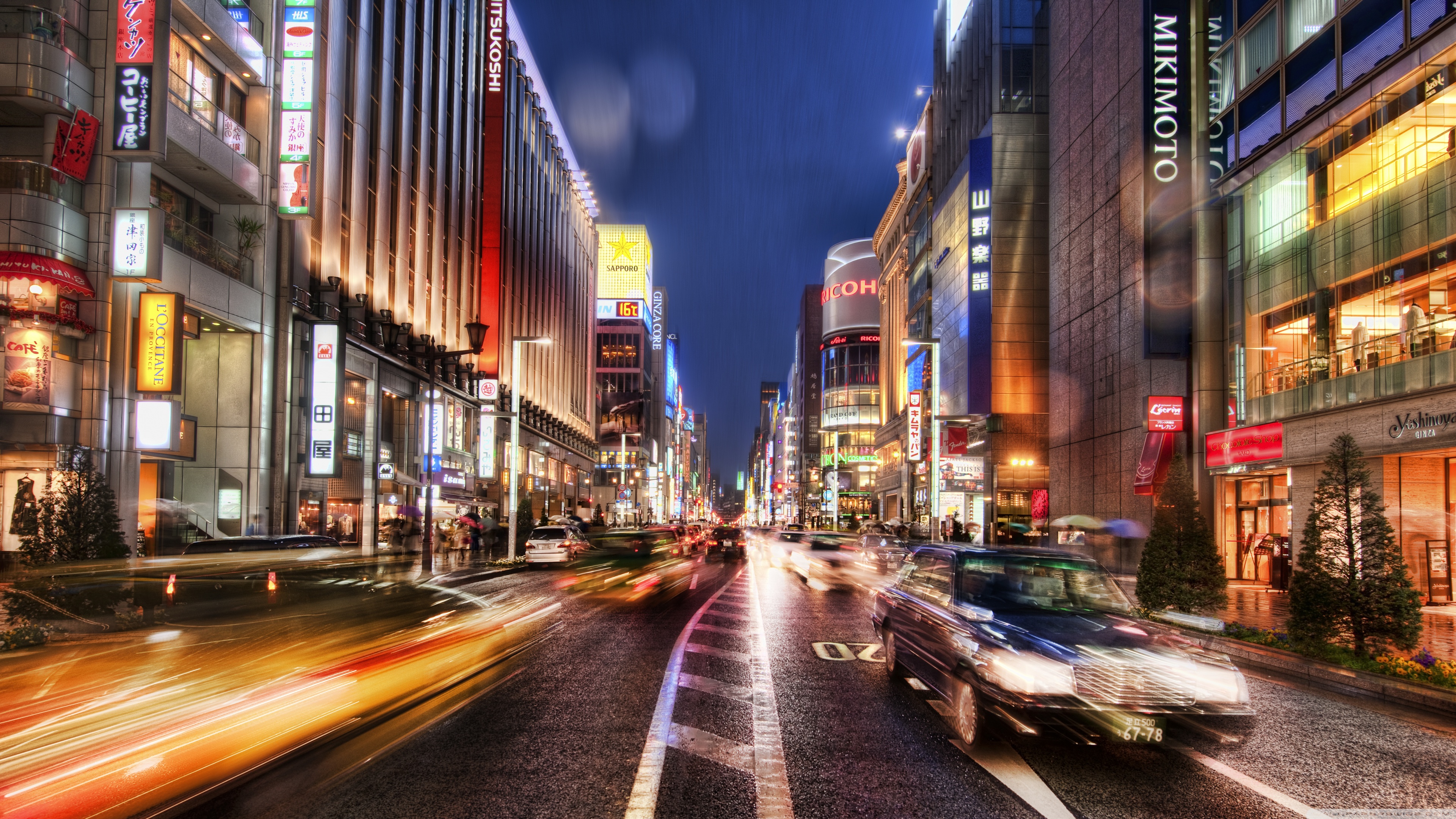 Tokyo Street At Night, HDR 4K UHD Wallpaper for UltraHD Desktop and TV, Dual Monitor, Smartphone and Tablet Devices
