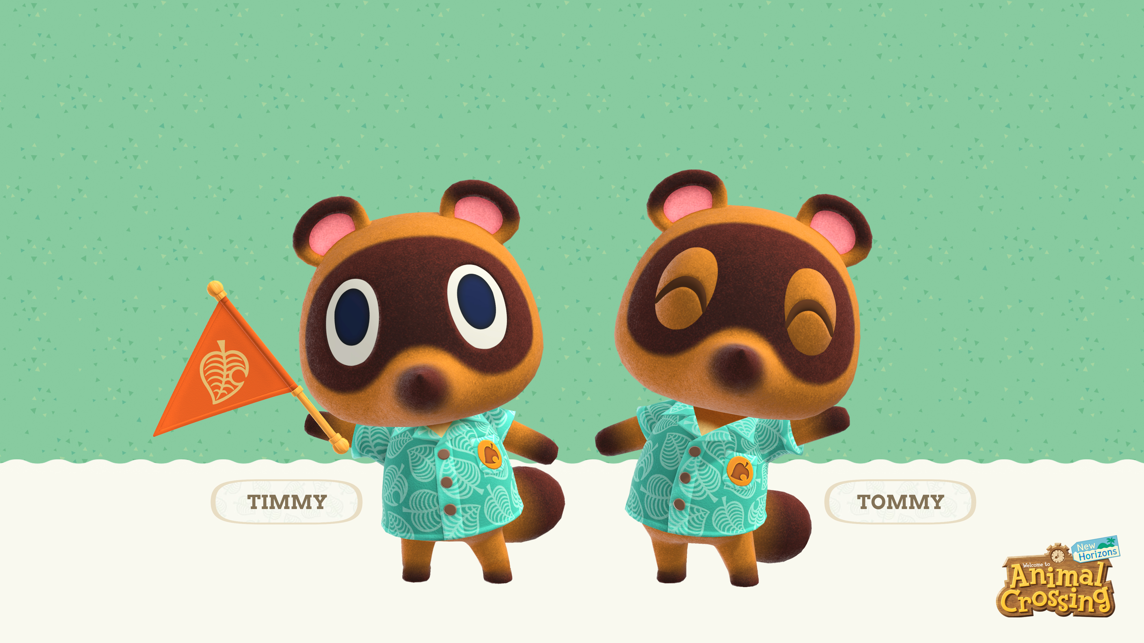 Animal Crossing New Horizons Timmy and Tommy Wallpaper with Monocle