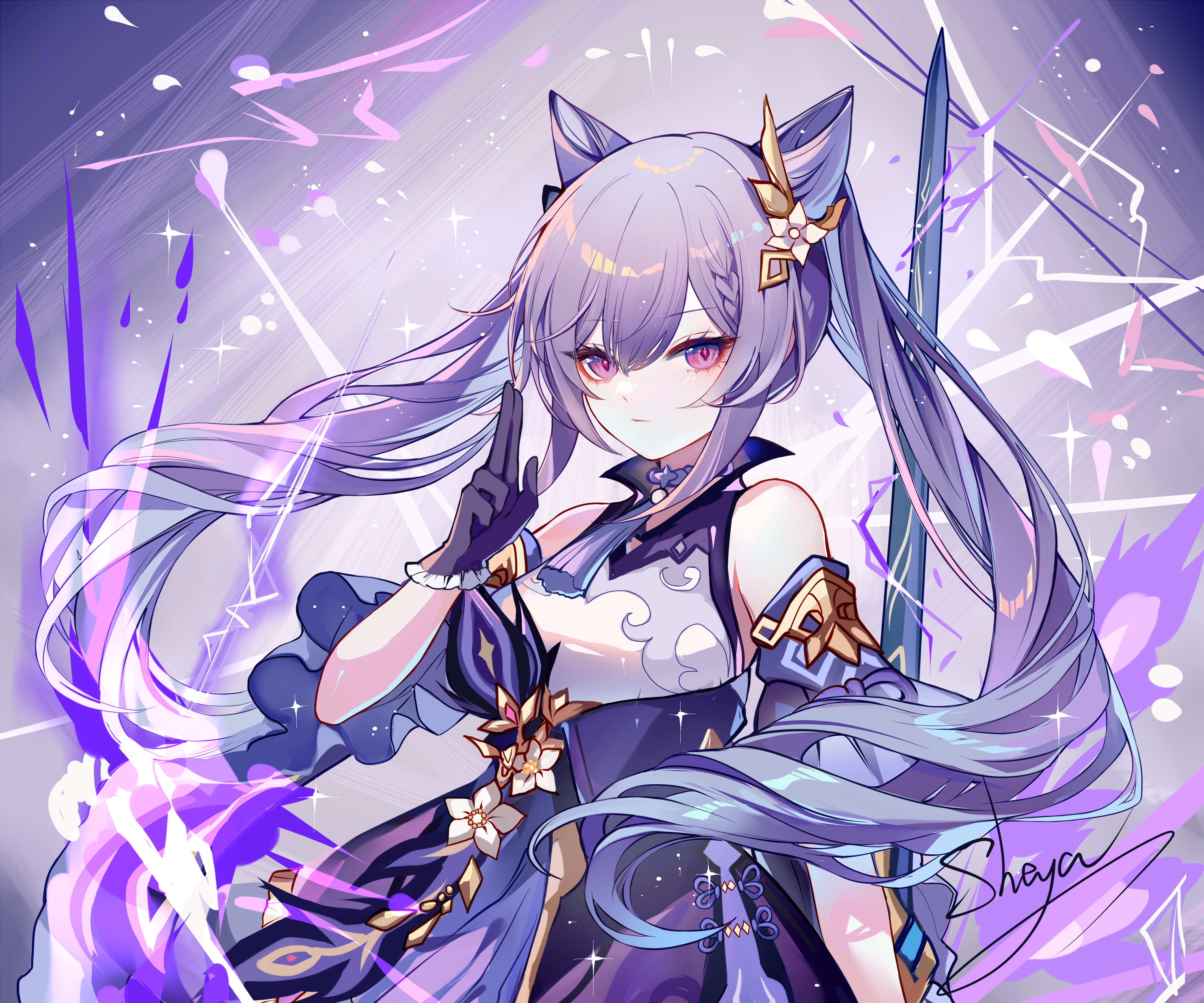 Download Keqing (Genshin Impact) Video Game Genshin Impact 4k Ultra HD Wallpaper