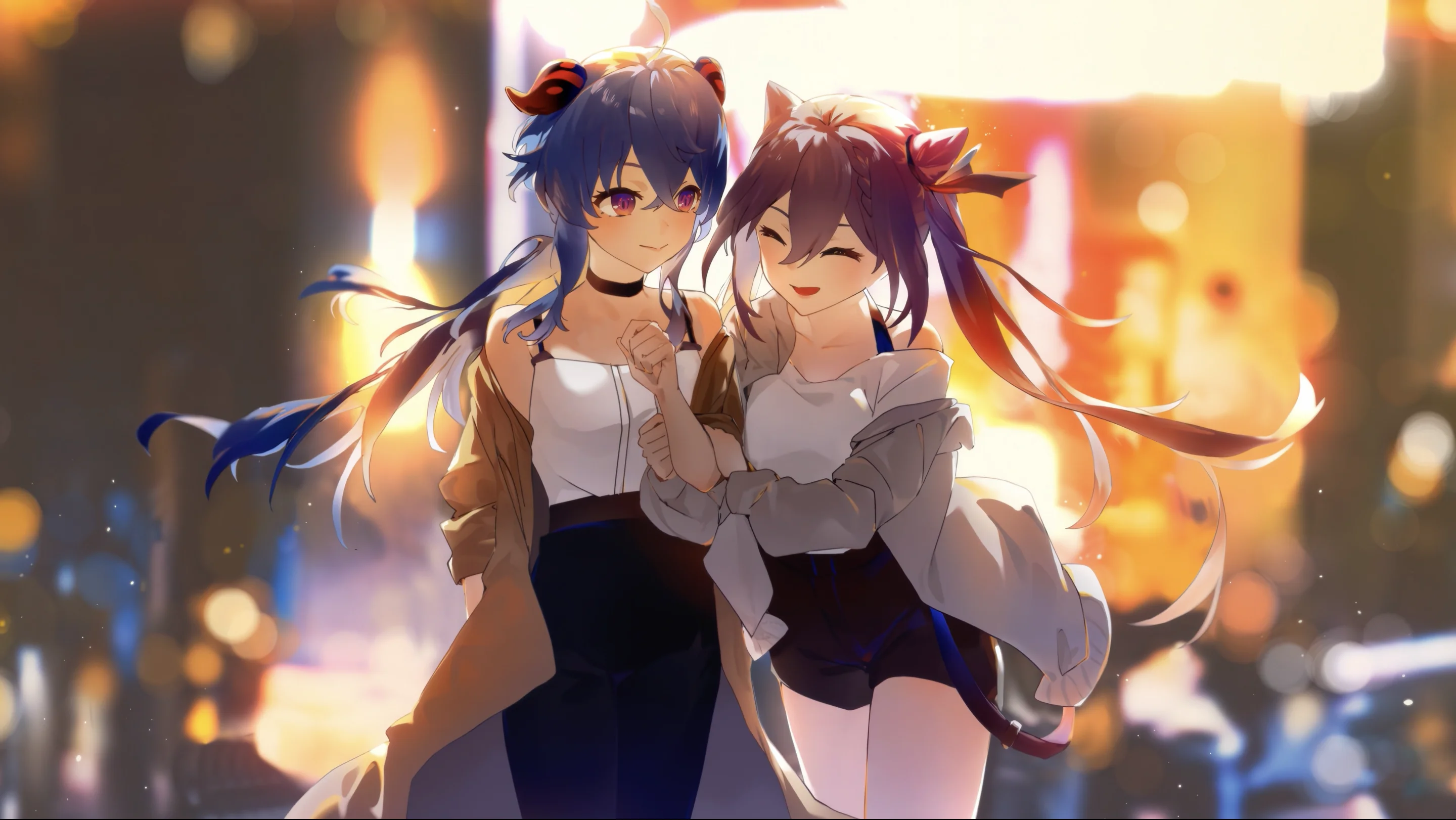 Genshin Impact Live Wallpaper featuring Keqing and Ganyu