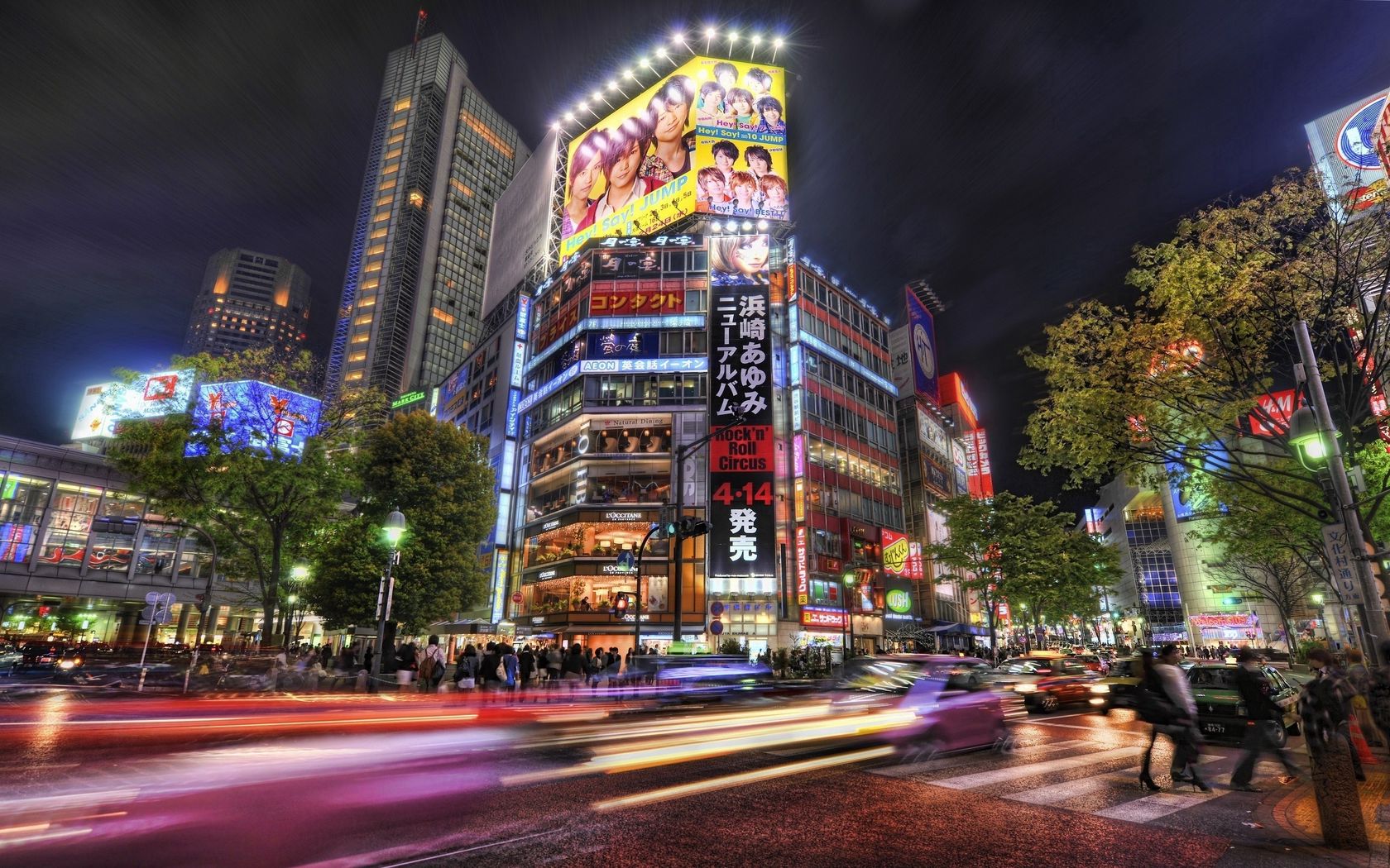 Download wallpaper 1680x1050 mean streets, japan, tokyo, night, hdr widescreen 16:10 HD background