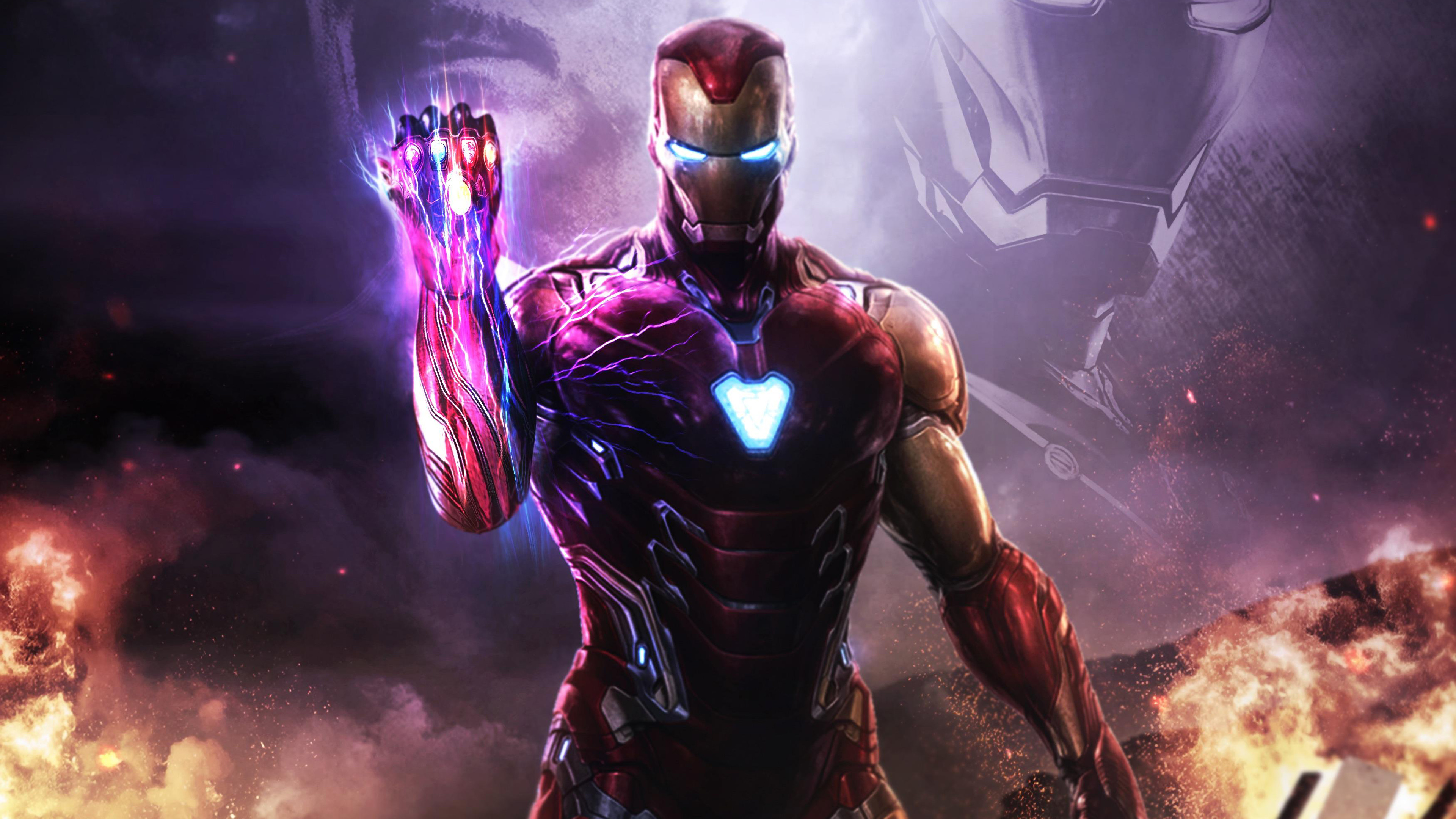 Avengers: Endgame Iron Man Infinity Stones 4K Wallpaper