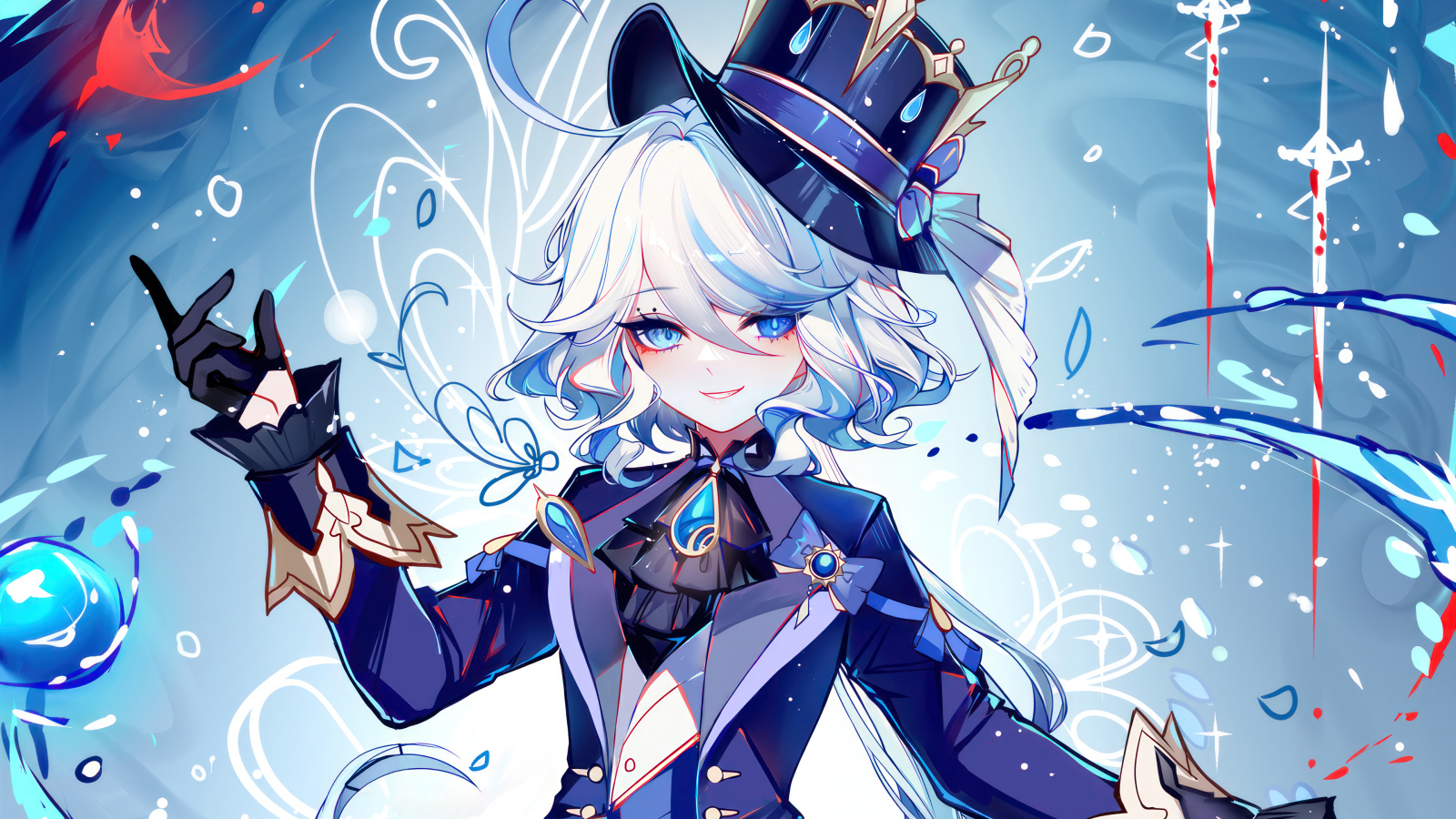 Furina anime character Desktop wallpaper 1600x900