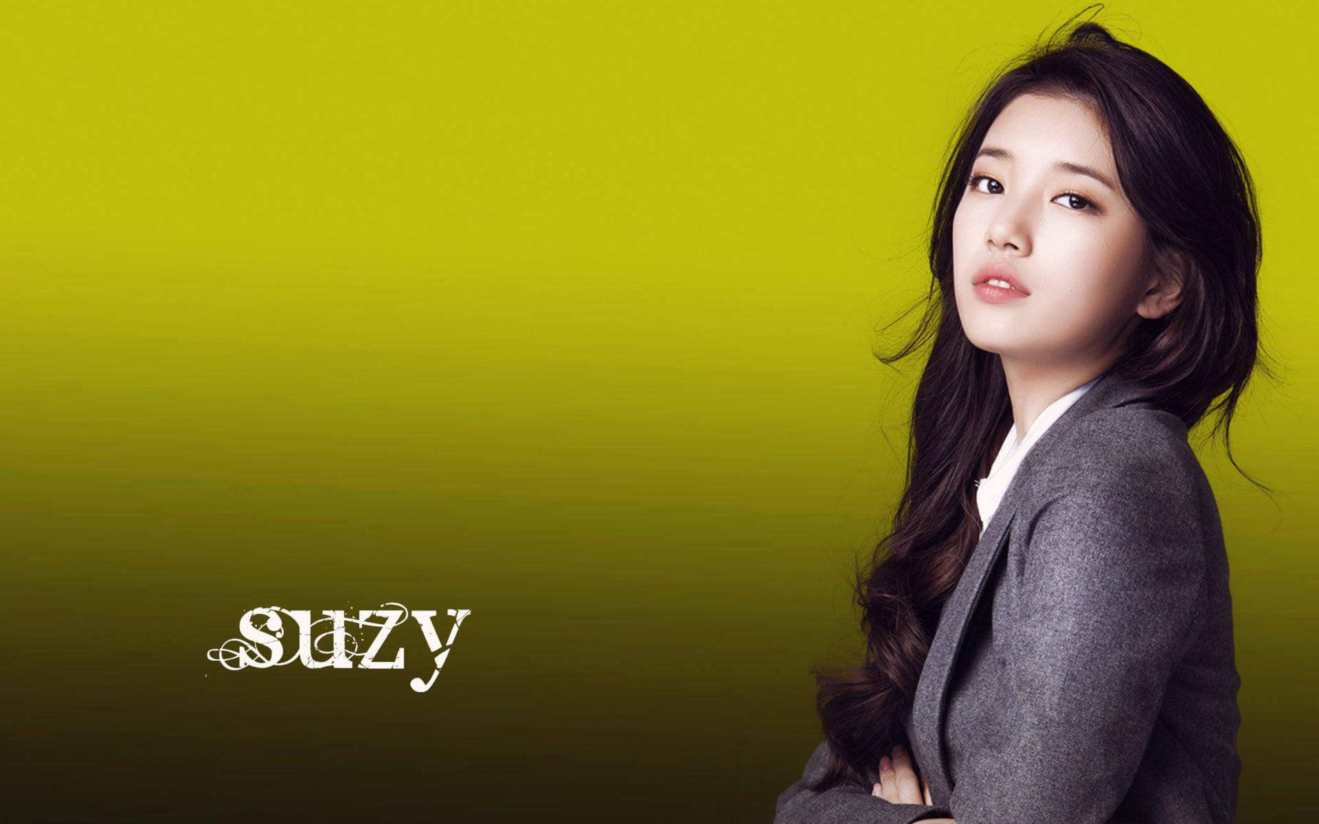 Download free Bae Suzy Portrait With Text Wallpaper