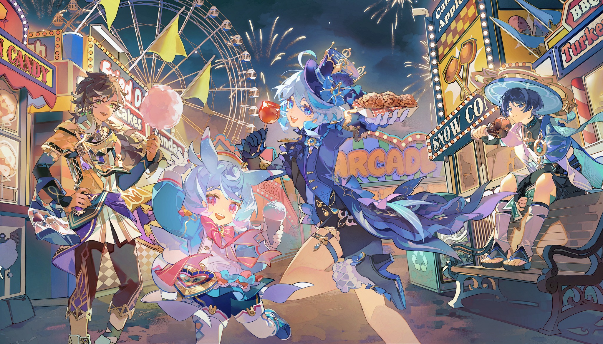 FOR DOWNLOAD Sethos Sigewinne Furina Wanderer Unofficial Art Genshin Impact