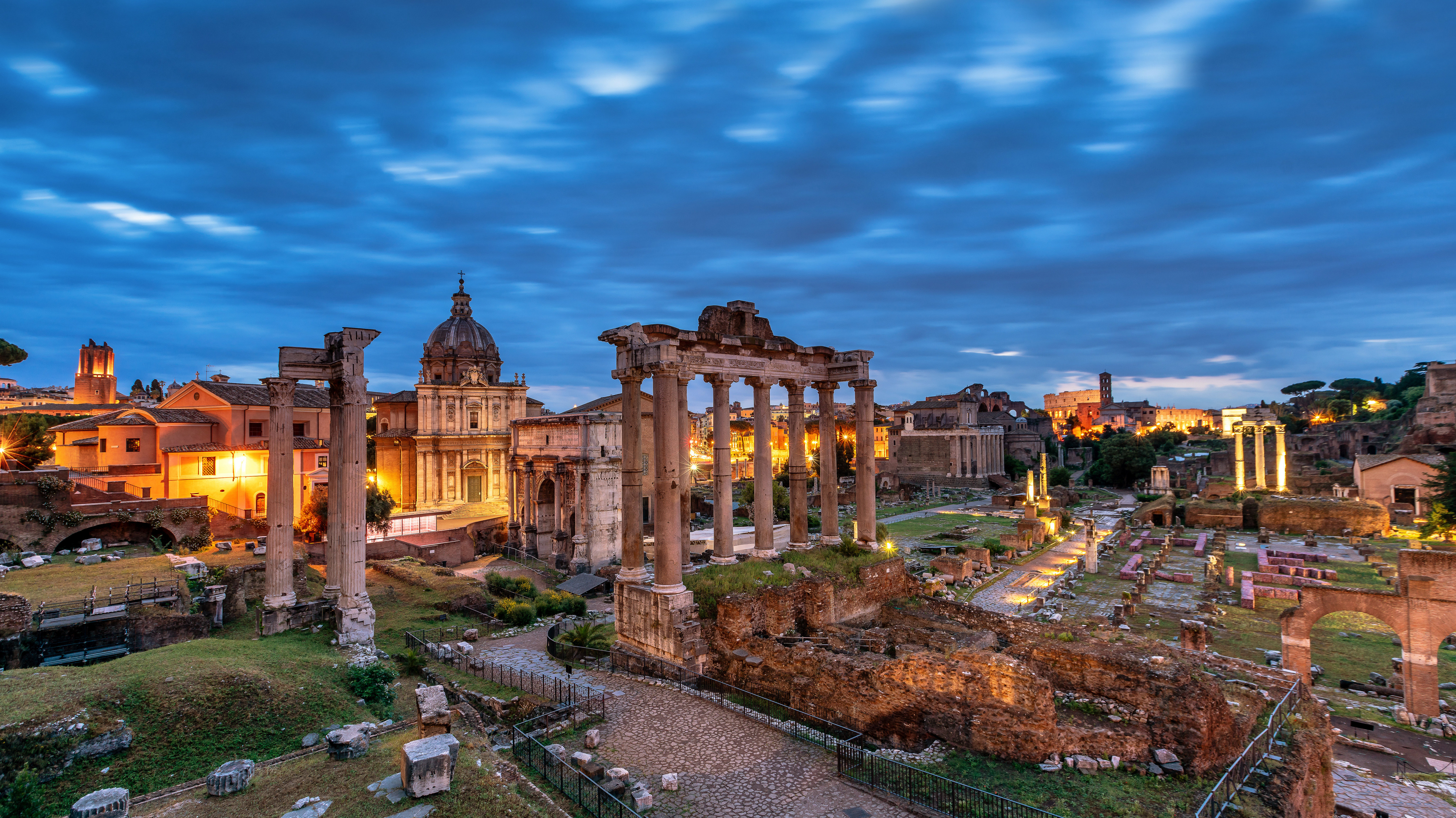 Desktop Wallpaper Rome Italy Roman Forum Ruins Cities 5120x2879