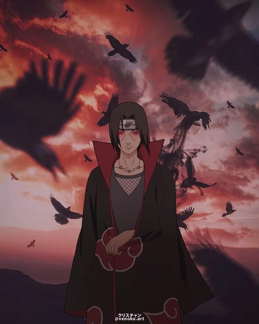 Itachi Uchiha makes a cool phone wallpaper