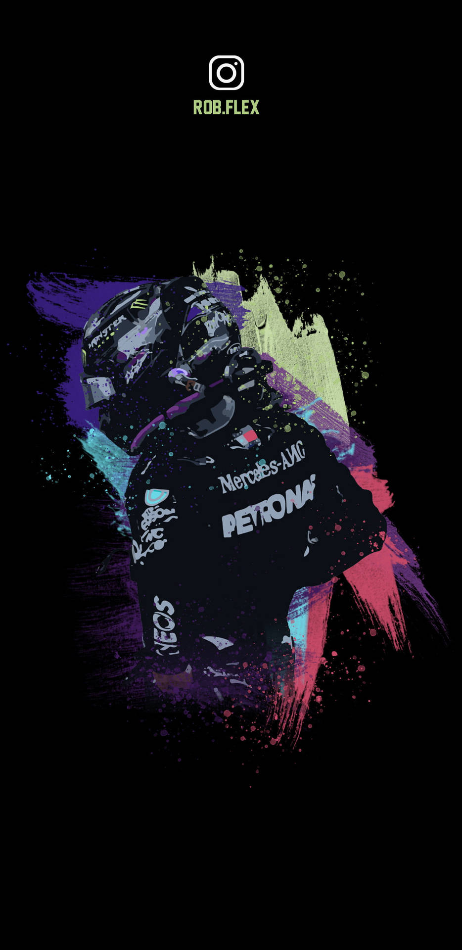 F1 Colorful Lewis Hamilton iPhone Wallpaper