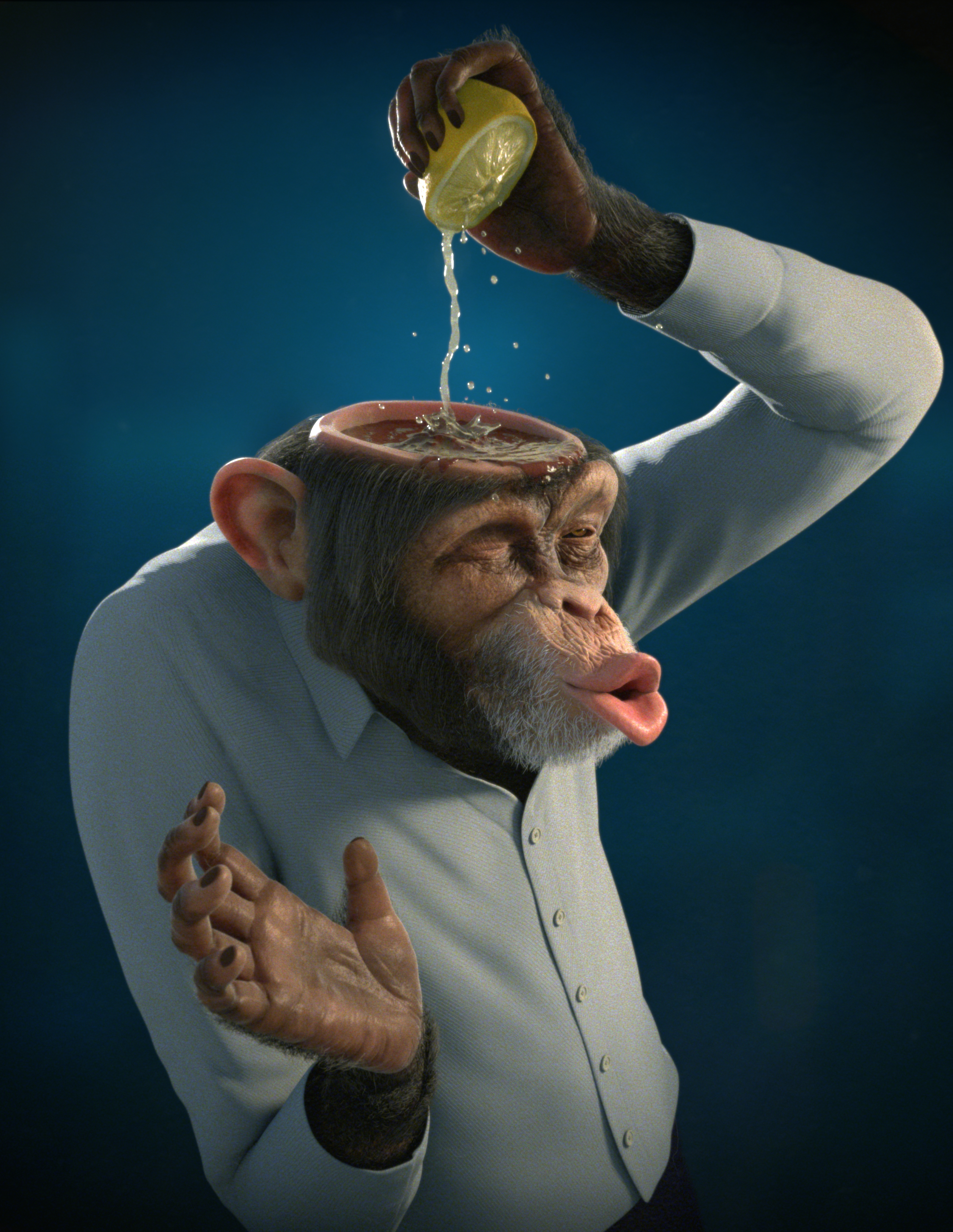Desktop Wallpaper monkey Alteration Fantasy Lemons 2771x3582